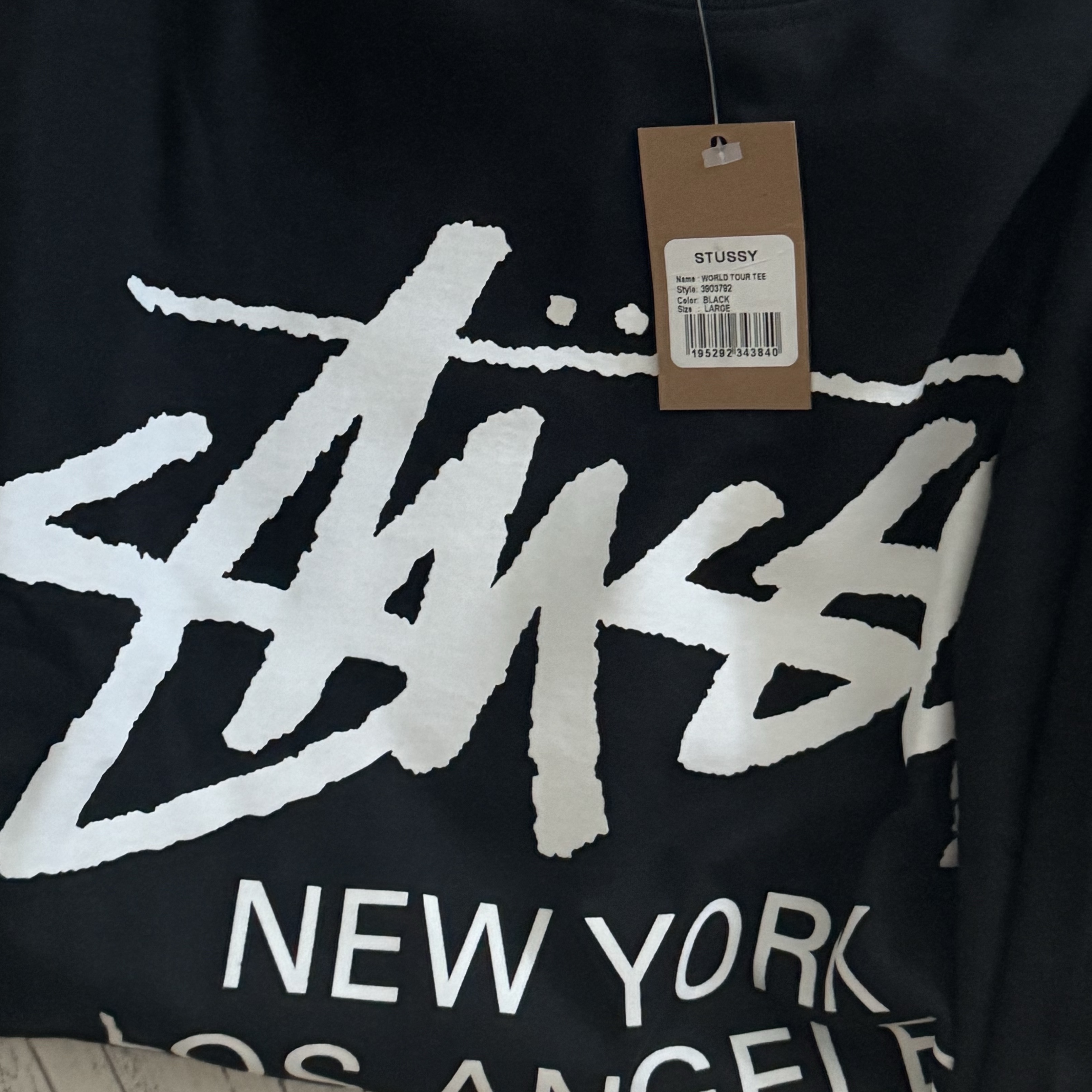 Stussy World Tour T-Shirt Black 2023 착용 스타일