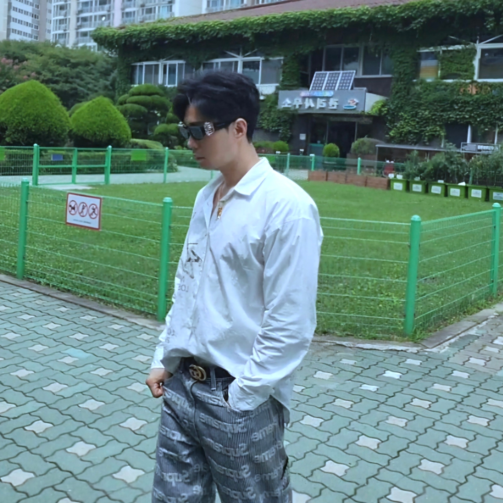 Supreme Denim Painter Pants Stripe - 24SS 착용 스타일 - 3