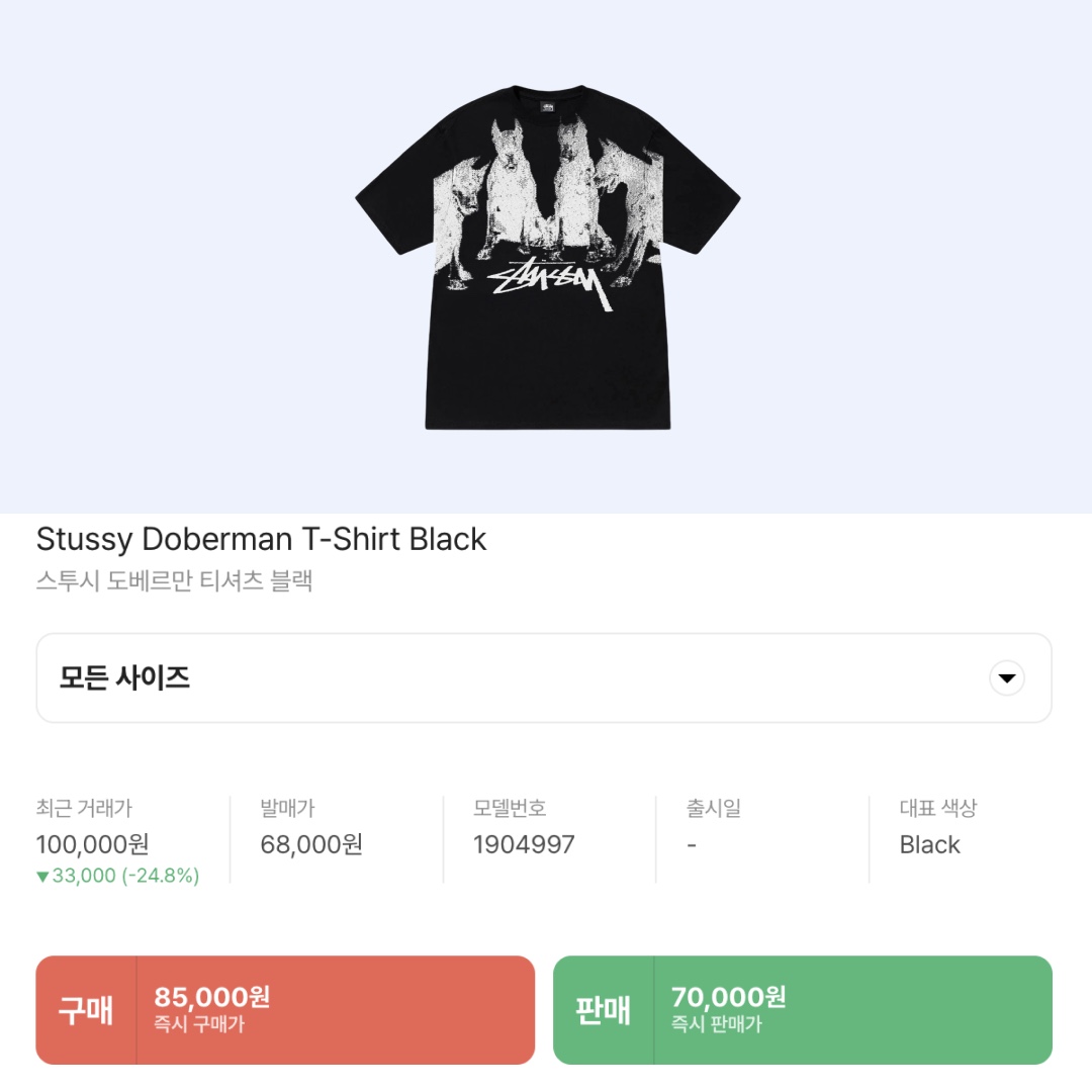 Stussy Doberman T-Shirt Black 착용 스타일 - 2
