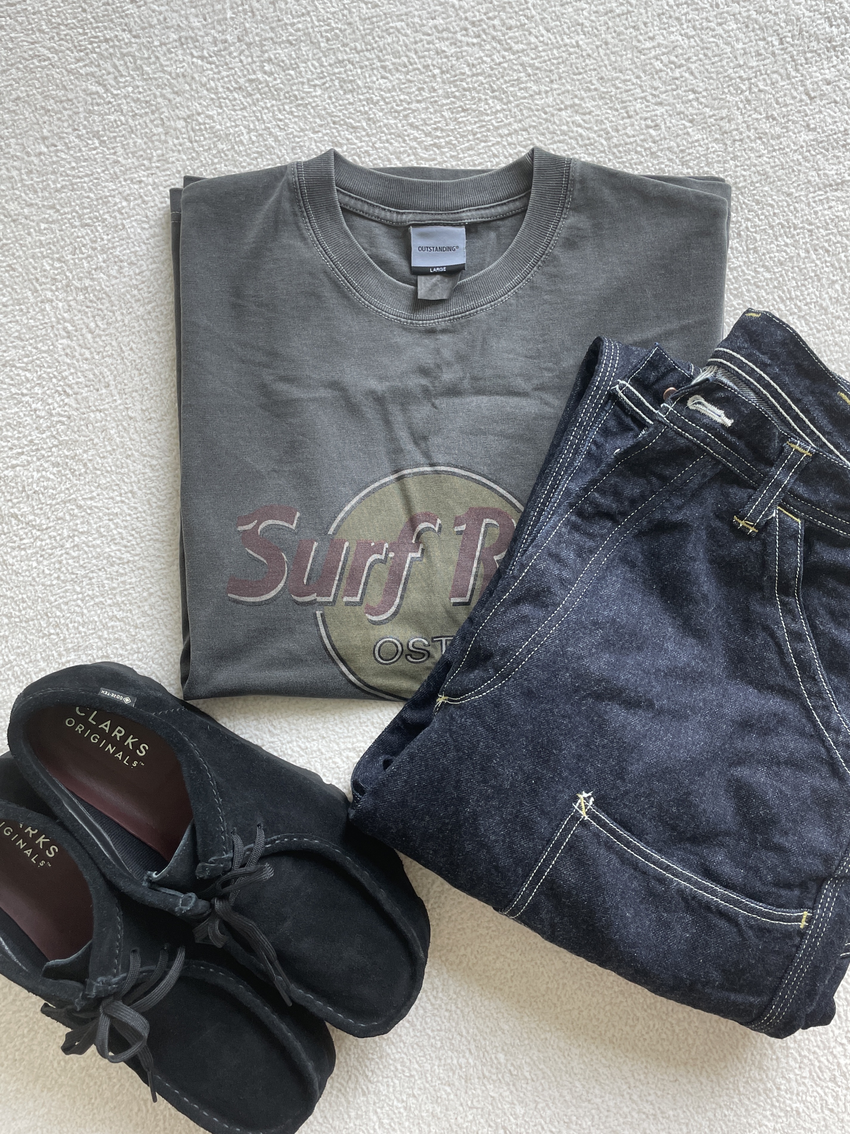 Clarks Wallabee Gore-Tex Black Suede 착용 스타일 - 5