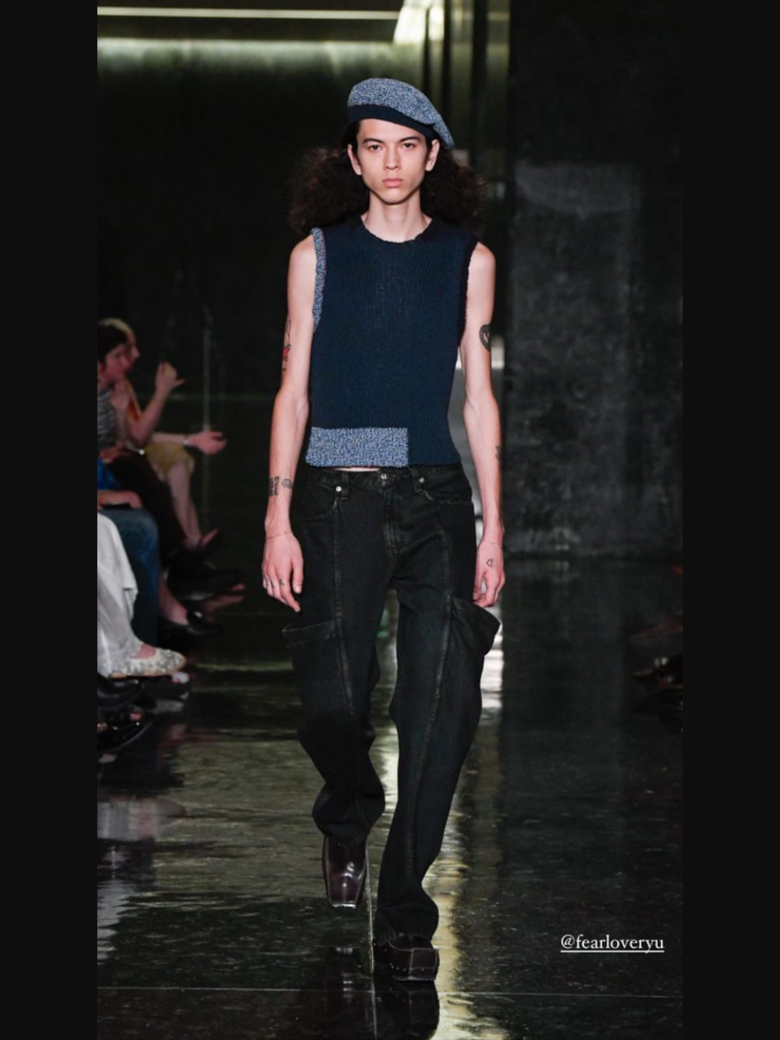 Eckhaus Latta Pocket Jean Pine 착용 스타일 - 1