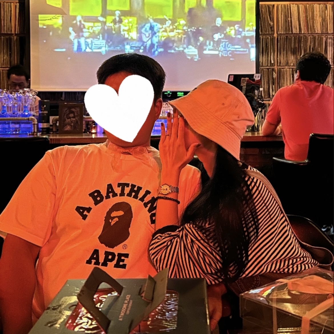 BAPE College T-Shirt White 착용 스타일 - 1