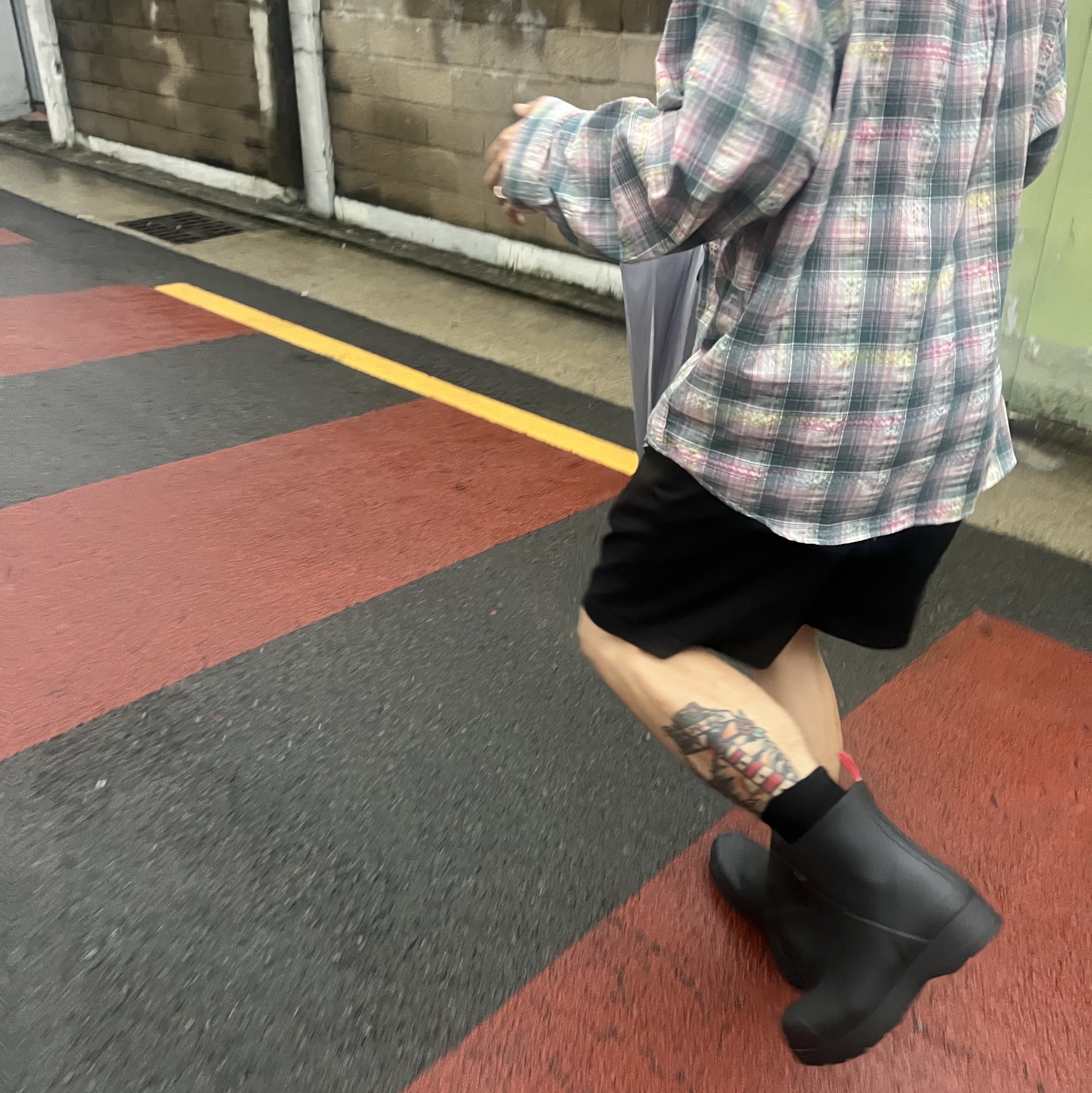 Hunter Play Short Wellington Boots Black 착용 스타일