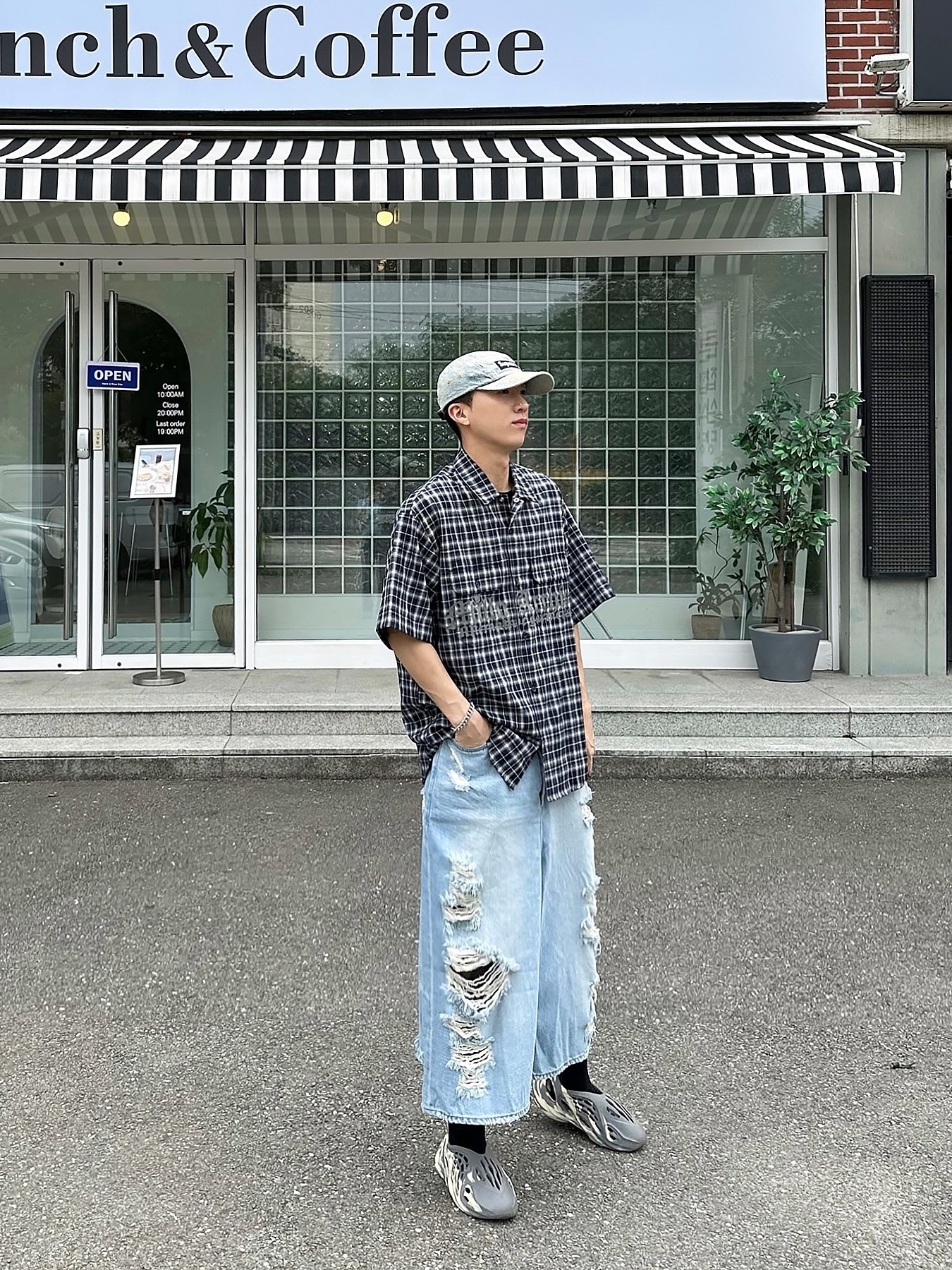 Millo Archive Round Two Pocket Short Sleeve Shirts Black 착용 스타일 - 2