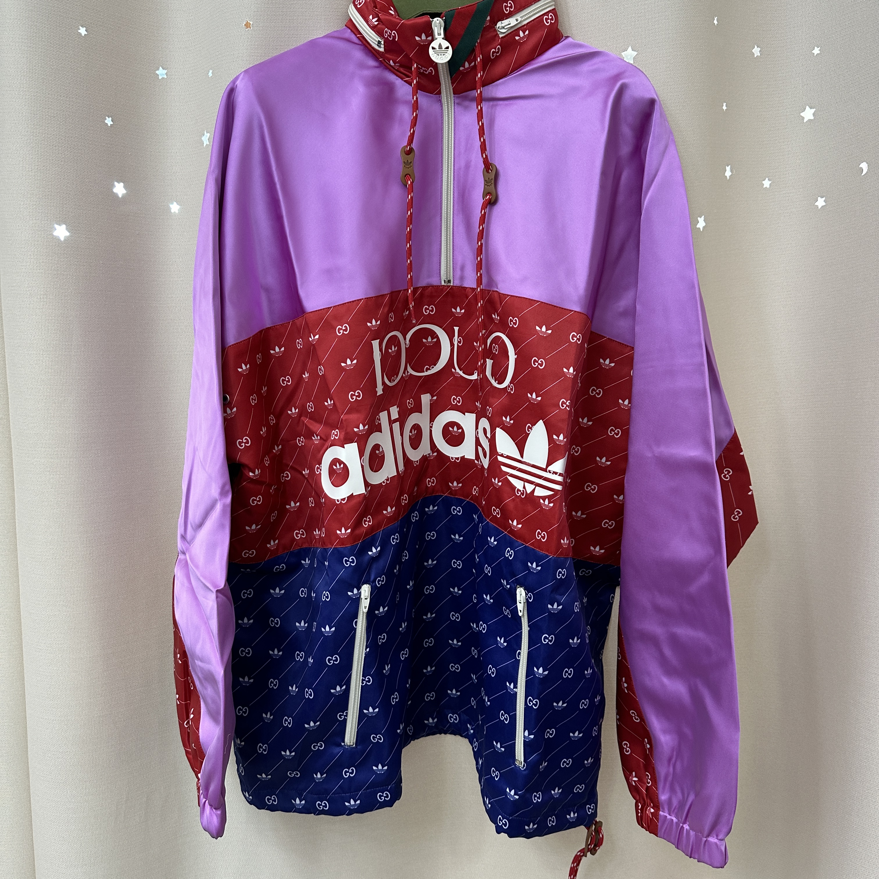 Gucci x Adidas Acetate Jacket Pink 착용 스타일 - 1
