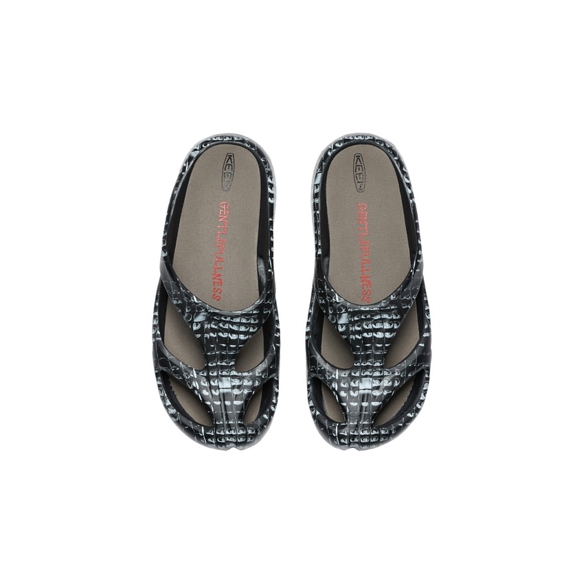Keen x Atmos Shanti Arts Thc Cheetah Rainbow, Keen Shanti Clog Canteen Plaza Taupe 착용 스타일 - 2