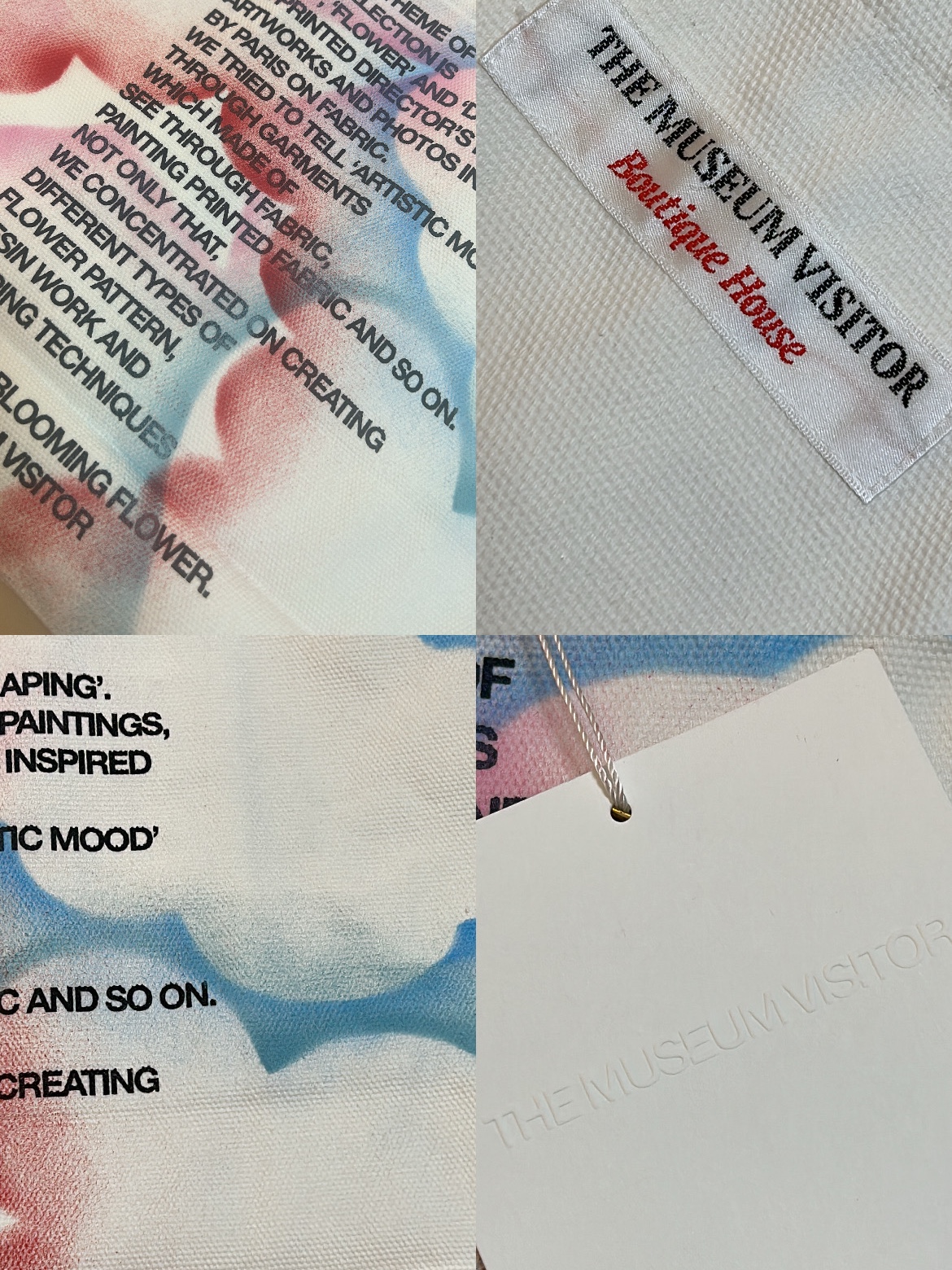 The Museum Visitor Multi Sprayed Eco bag White 착용 스타일 - 1