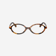 (W) Miu Miu Regard Glasses Lens Light Havana Acetate