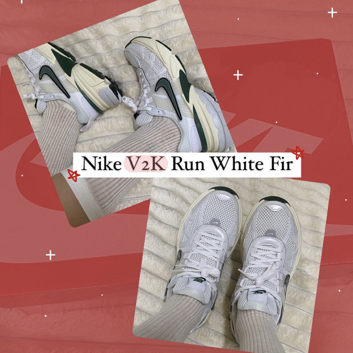 Nike V2K Run White Fir 착용 스타일 - 1