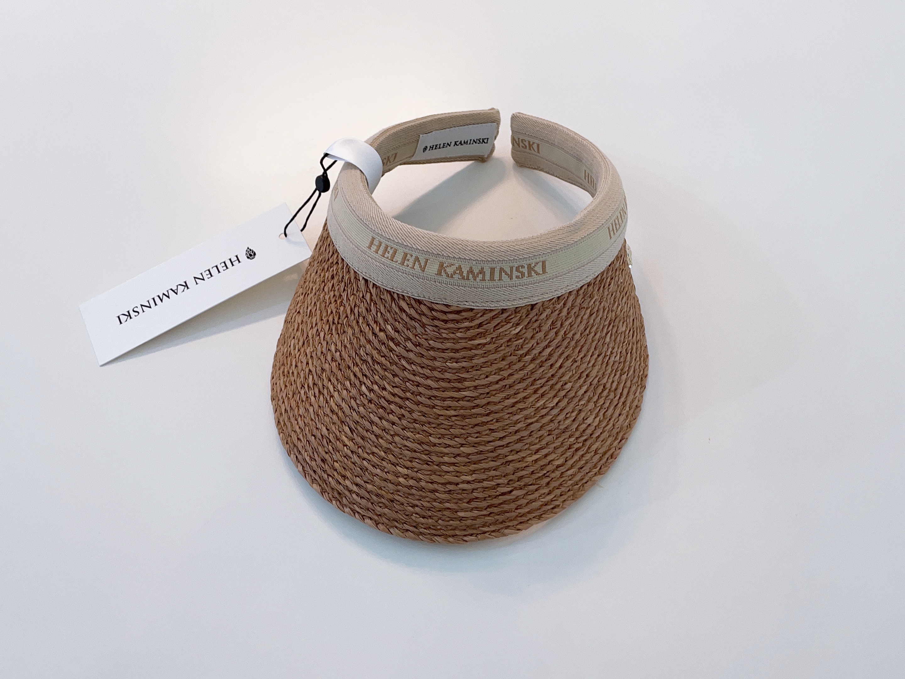 (W) Helen Kaminski Marina Nougat Natural Logo 착용 스타일