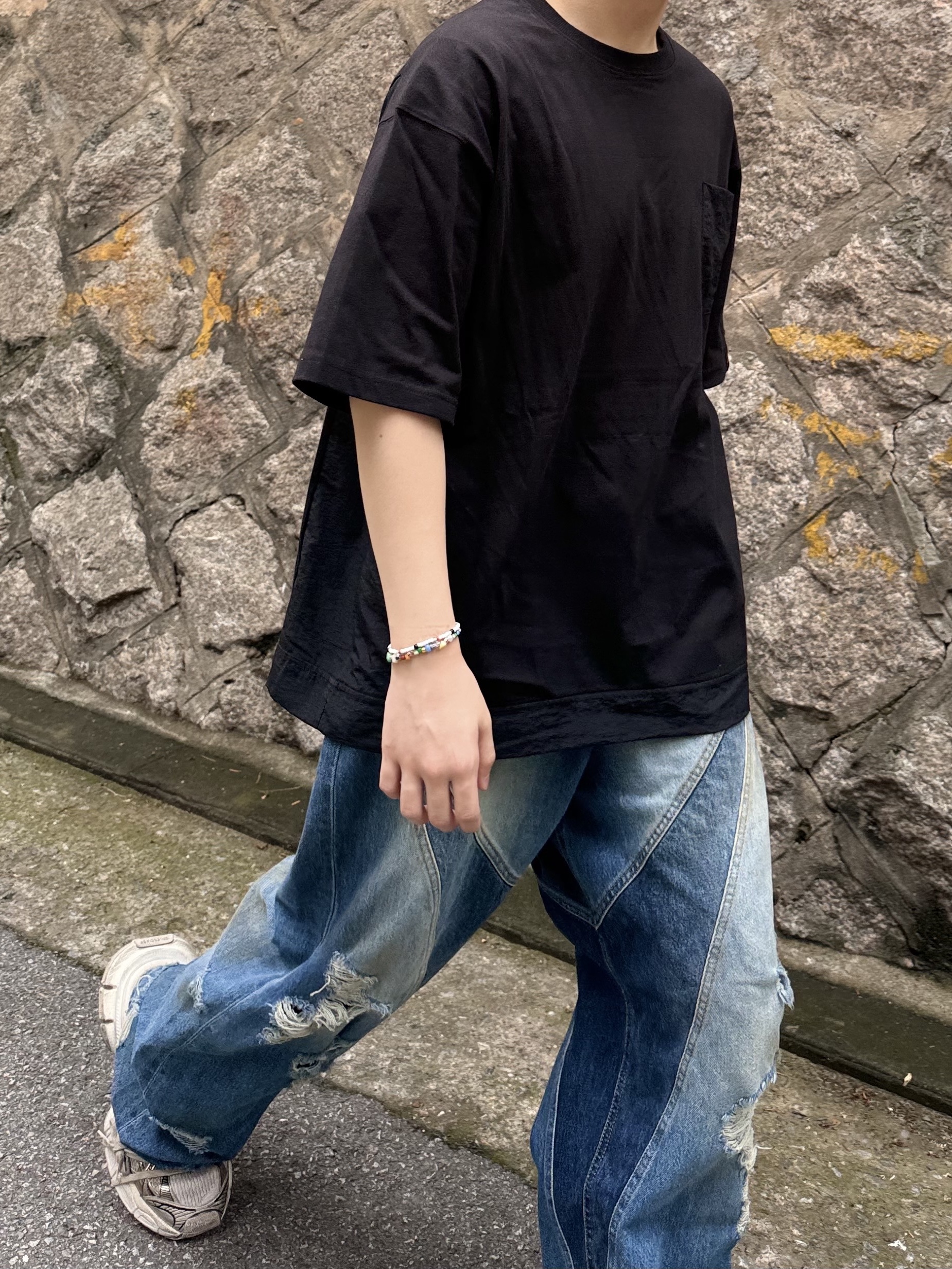 Civision by CSC Vision Distressed Denim Pants Washed Blue 착용 스타일