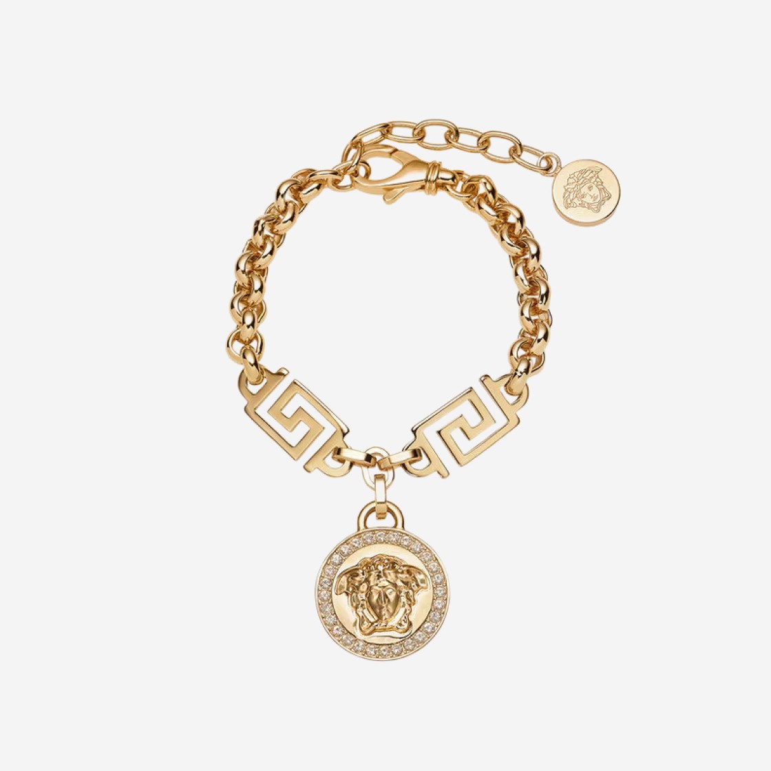 (W) Versace Crystal La Medusa Greca Bracelet Gold 상세 이미지 1