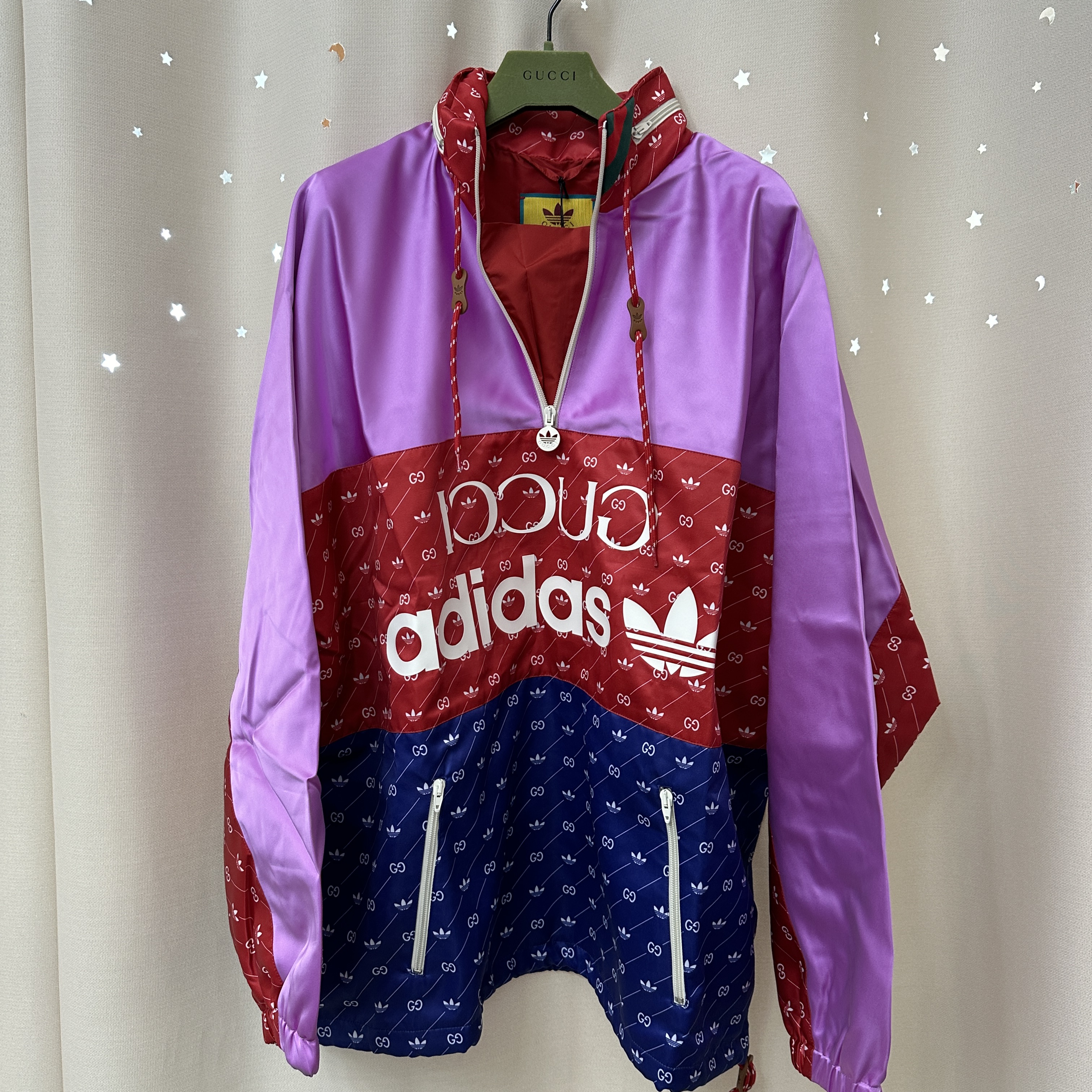 Gucci x Adidas Acetate Jacket Pink 착용 스타일 - 2