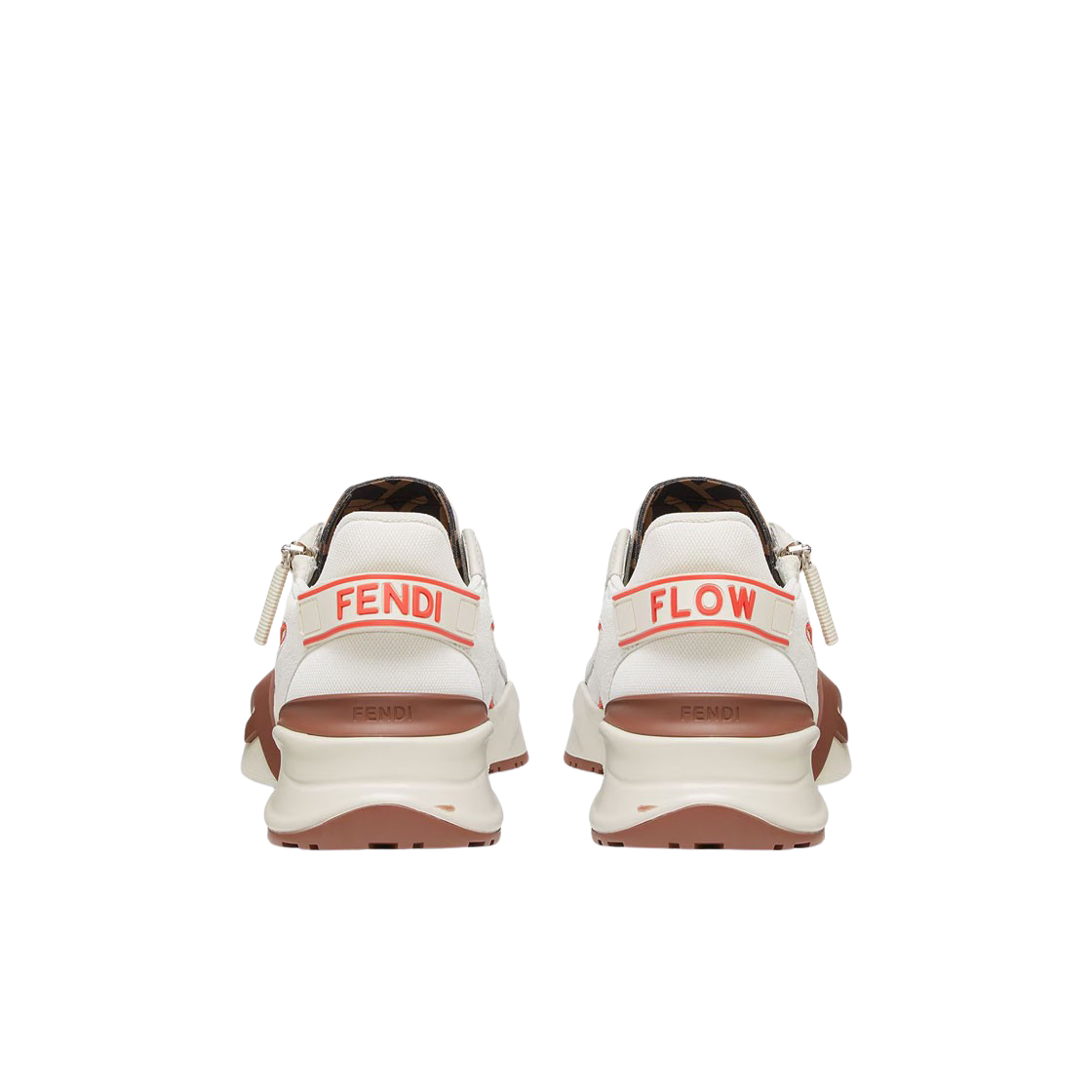 8E8458AOMDF1OGR (W) Fendi Flow Leather Low-Top Sneakers White - #3