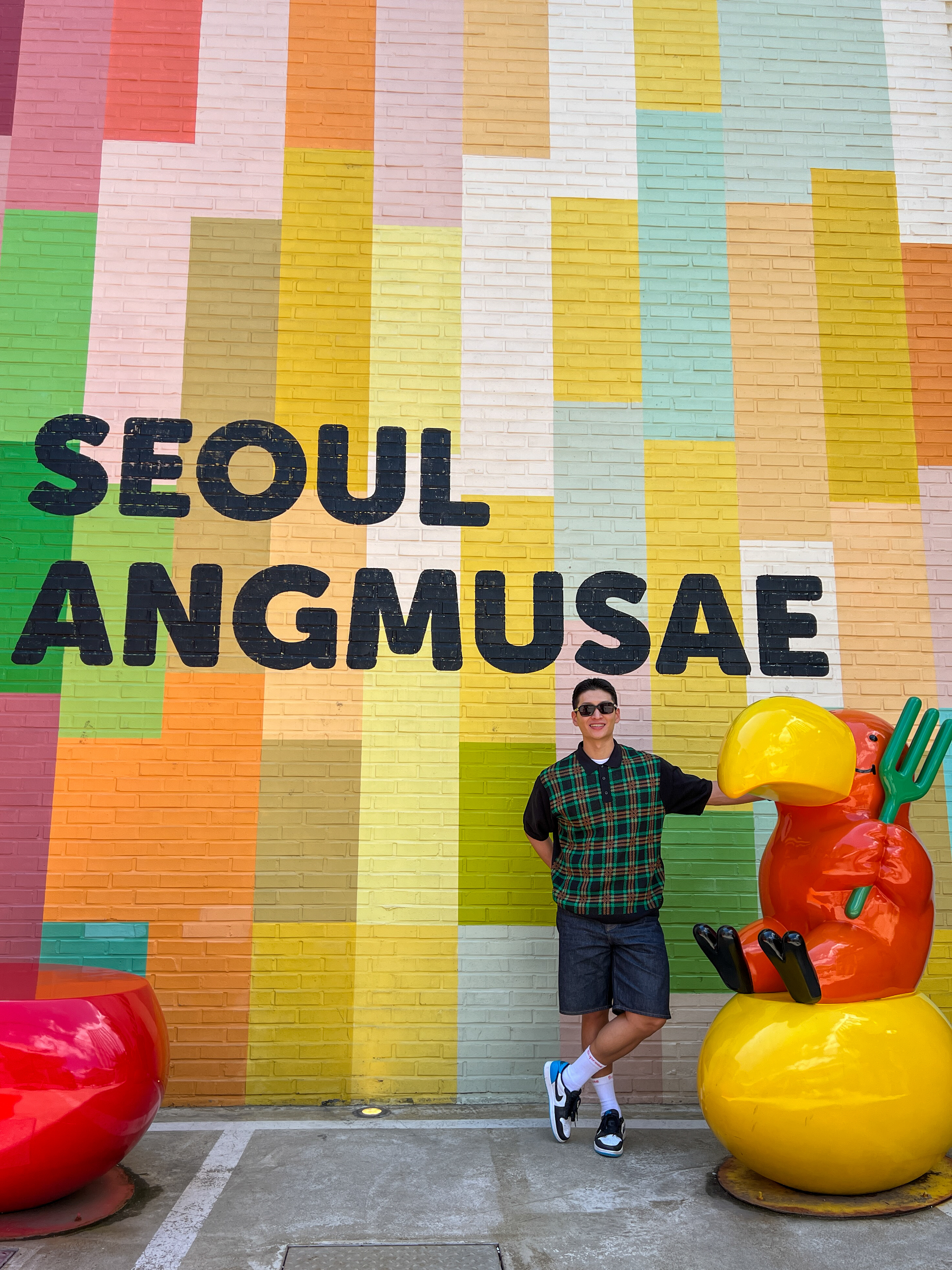 Supreme Plaid Knit S/S Polo Black - 24SS, Stussy Denim Big OL' Shorts Raw 착용 스타일 - 1