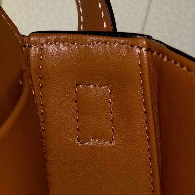 Celine Shoulder Bag Claude in Triomphe Canvas Calfskin Tan 착용 스타일 - 3