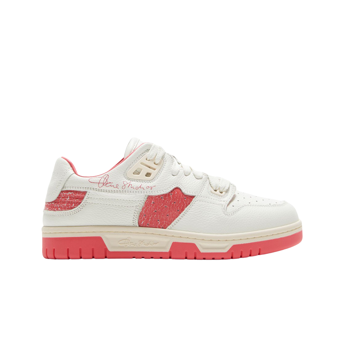 (W) 아크네 스튜디오 로우탑 스니커즈 화이트 일렉트릭 핑크((W) Acne Studios Low Top Sneakers White Electric Pink) - 1