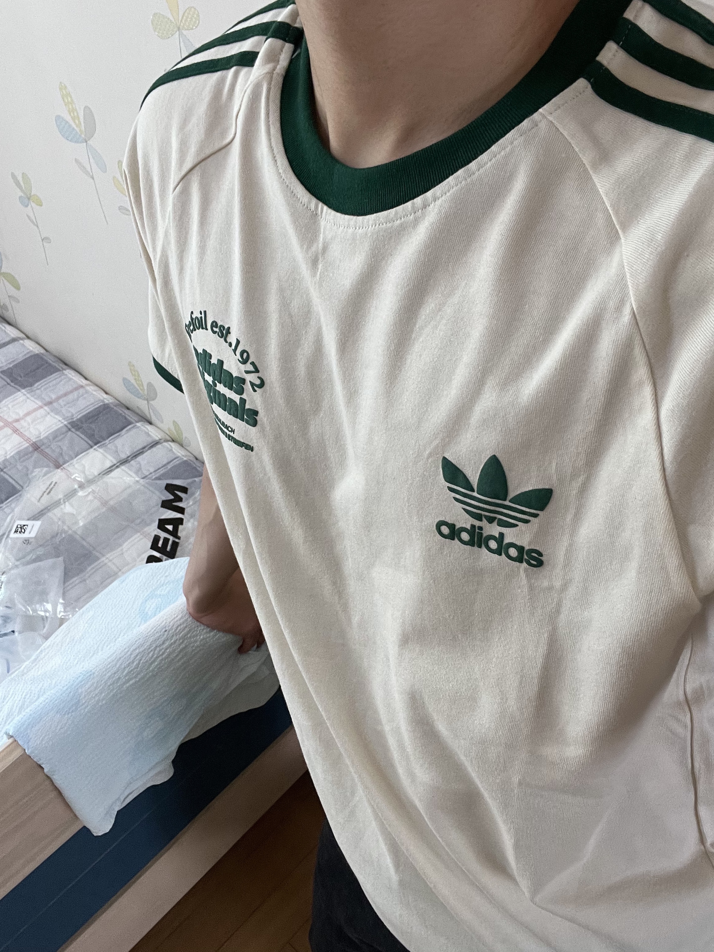 Adidas Sport Graphic Cali T-Shirt Wonder White - KR Sizing 착용 스타일 - 1
