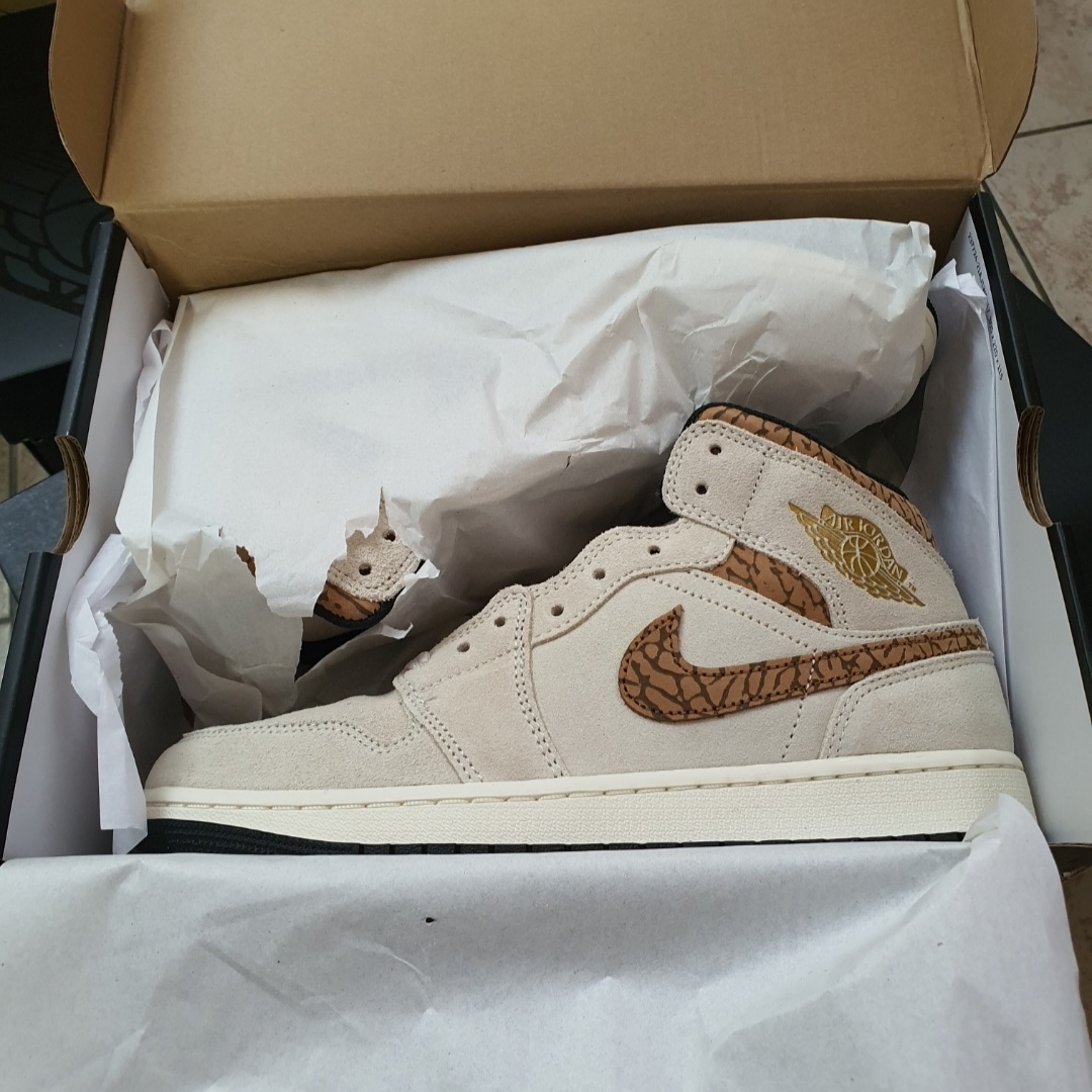 Jordan 1 Mid SE Light Orewood Brown Metallic Gold 착용 스타일