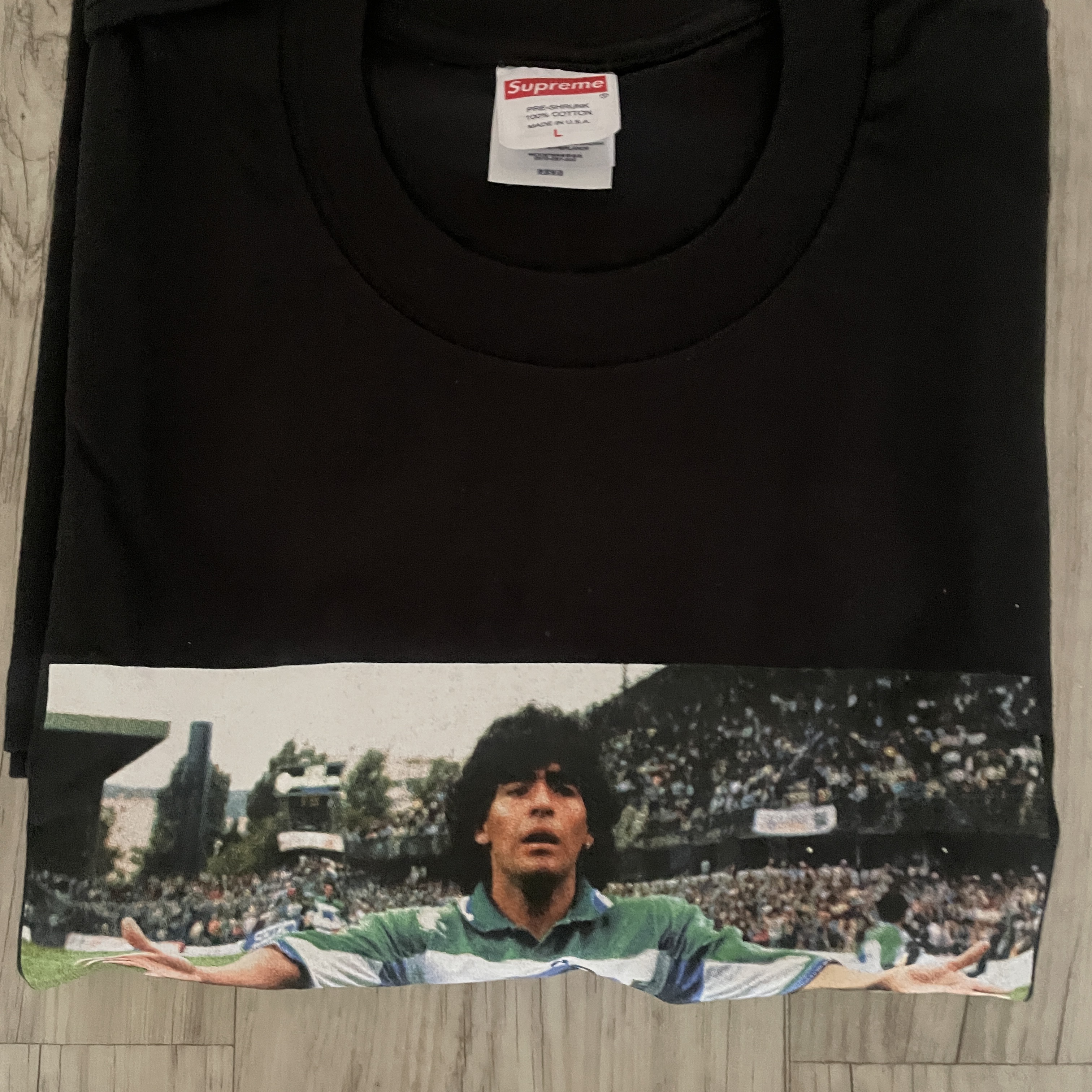 Supreme Maradona T-Shirt Black - 24SS 착용 스타일