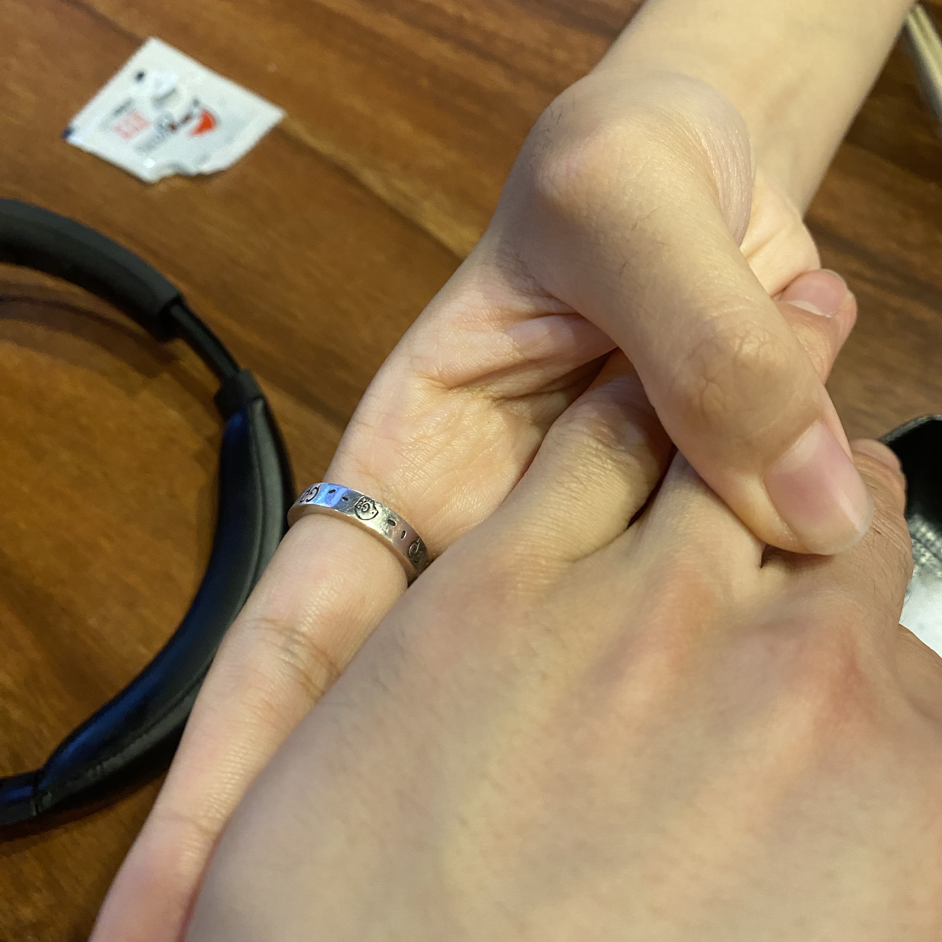 Gucci Ghost Ring Silver 6mm 착용 스타일