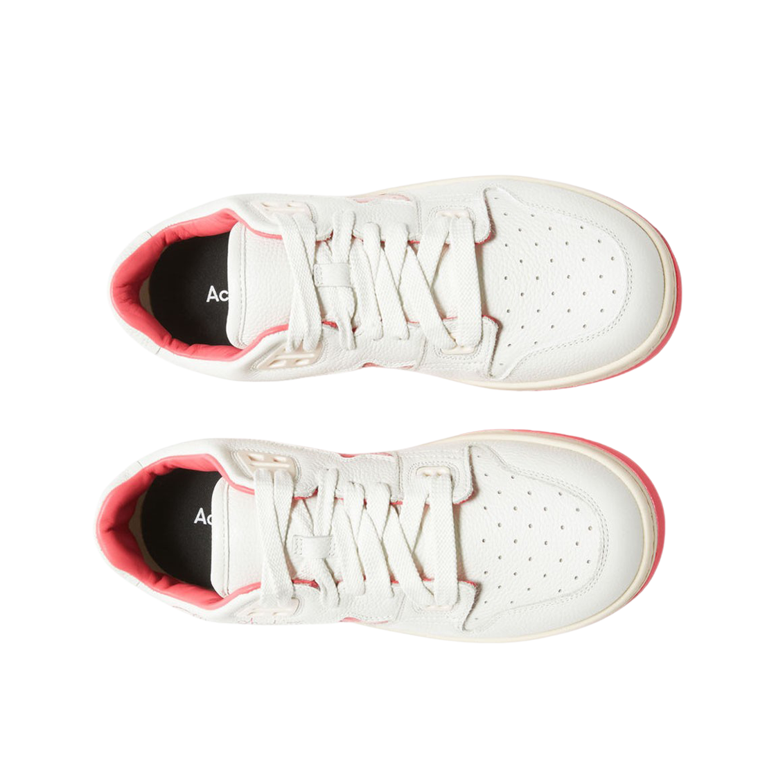 (W) 아크네 스튜디오 로우탑 스니커즈 화이트 일렉트릭 핑크((W) Acne Studios Low Top Sneakers White Electric Pink) - 2