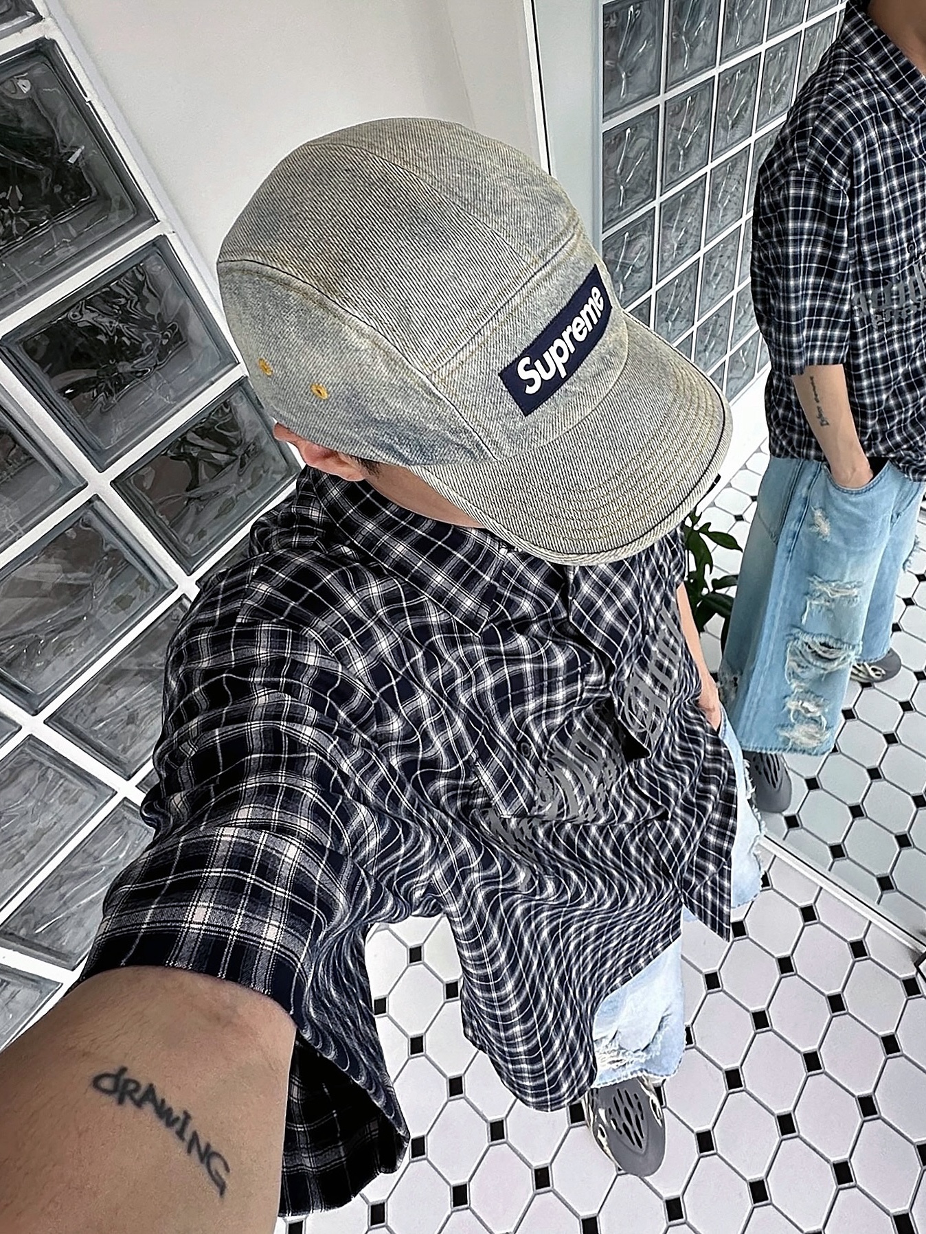 Millo Archive Round Two Pocket Short Sleeve Shirts Black 착용 스타일 - 3