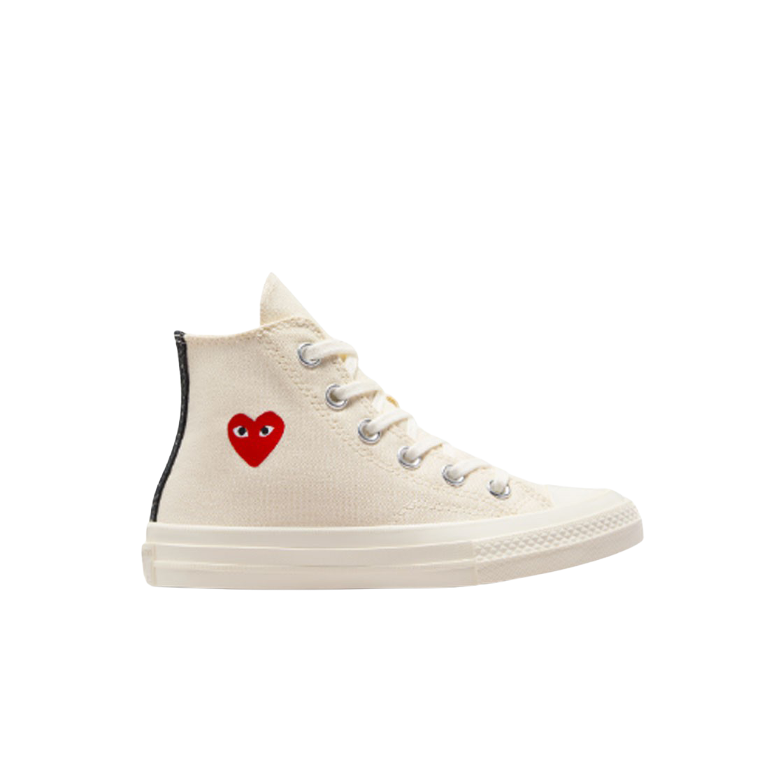 A08803C (Kids) Converse x Play Comme des Garcons Single Heart Chuck 70 Hi Milk