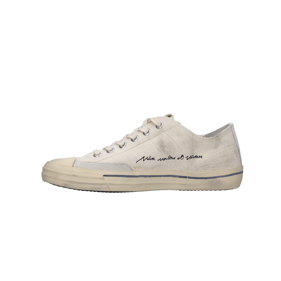 GMF00129-F003087-10283 Golden Goose V-Star 2 Off White Canvas with Black Suede Star Sneakers - Korea Exclusive - #3