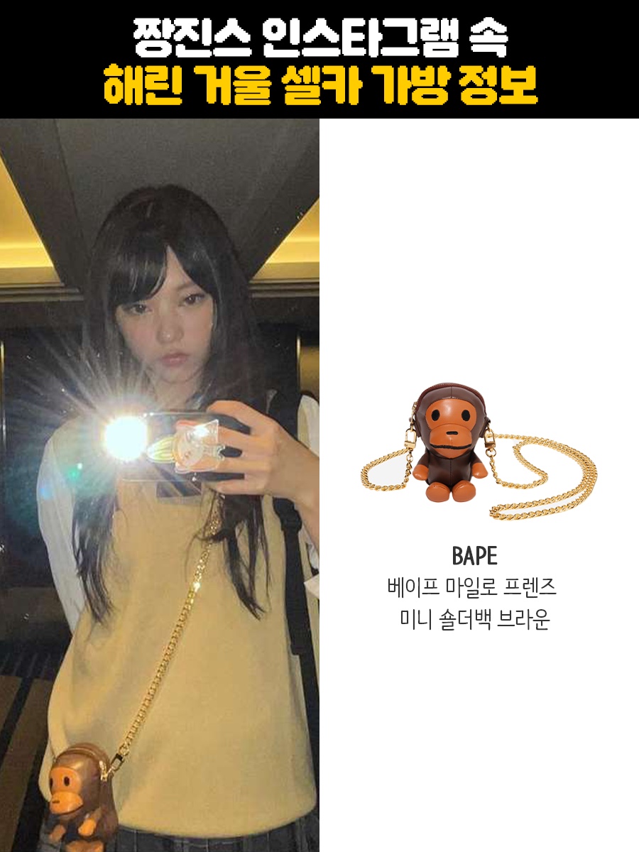 BAPE Milo Friends Mini Shoulder Bag Brown 착용 스타일 - 1