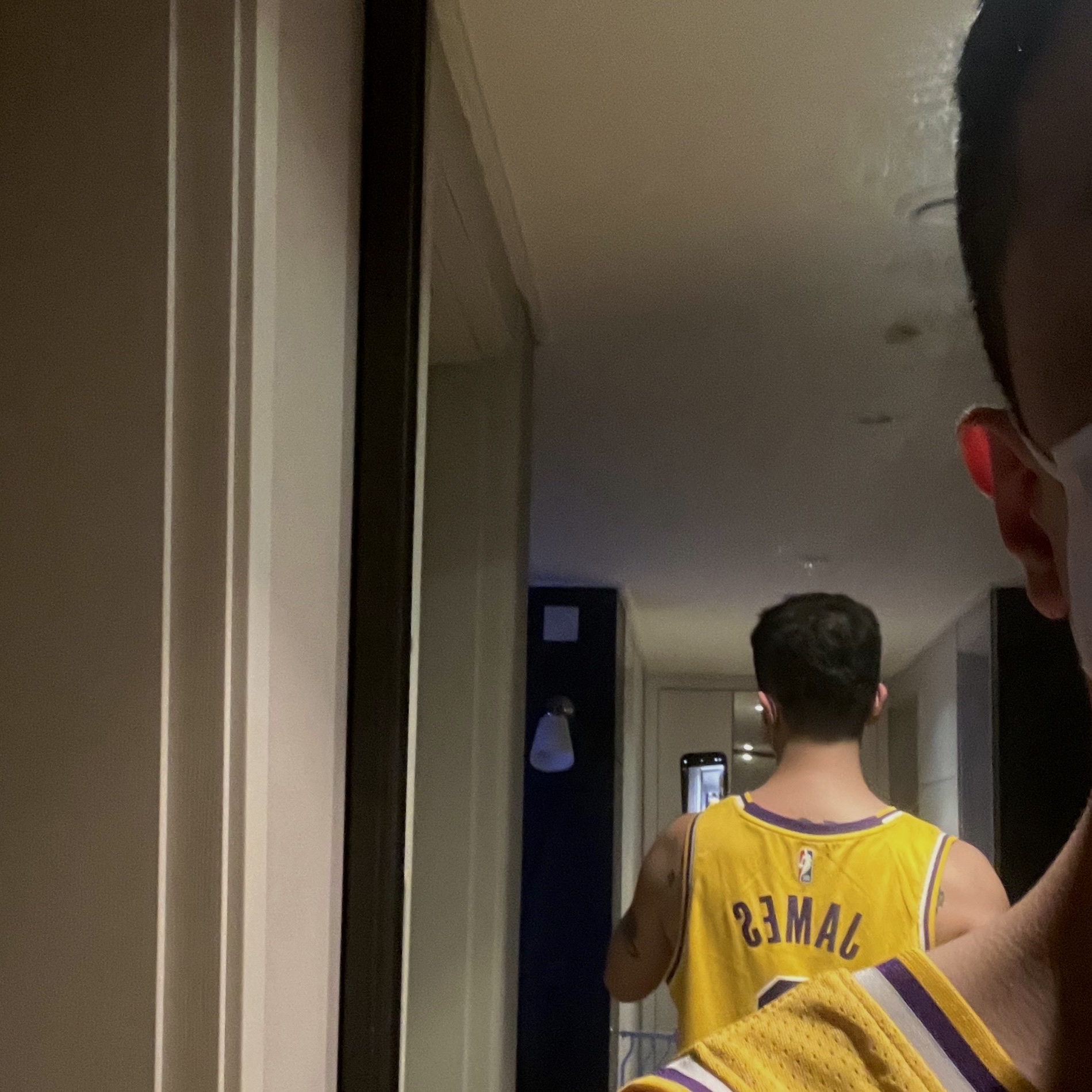 Nike LeBron James LA Lakers Icon Edition Jersey Amarillo 착용 스타일