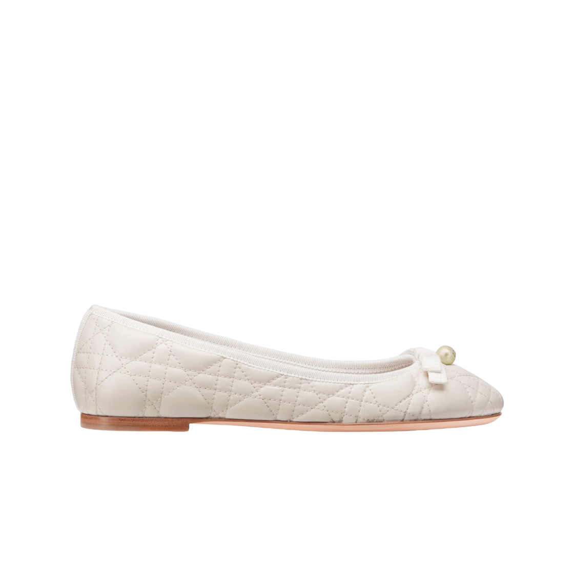 KDB877CQC-S03W (W) Dior Ballet Flat Quilted Cannage Calfskin White