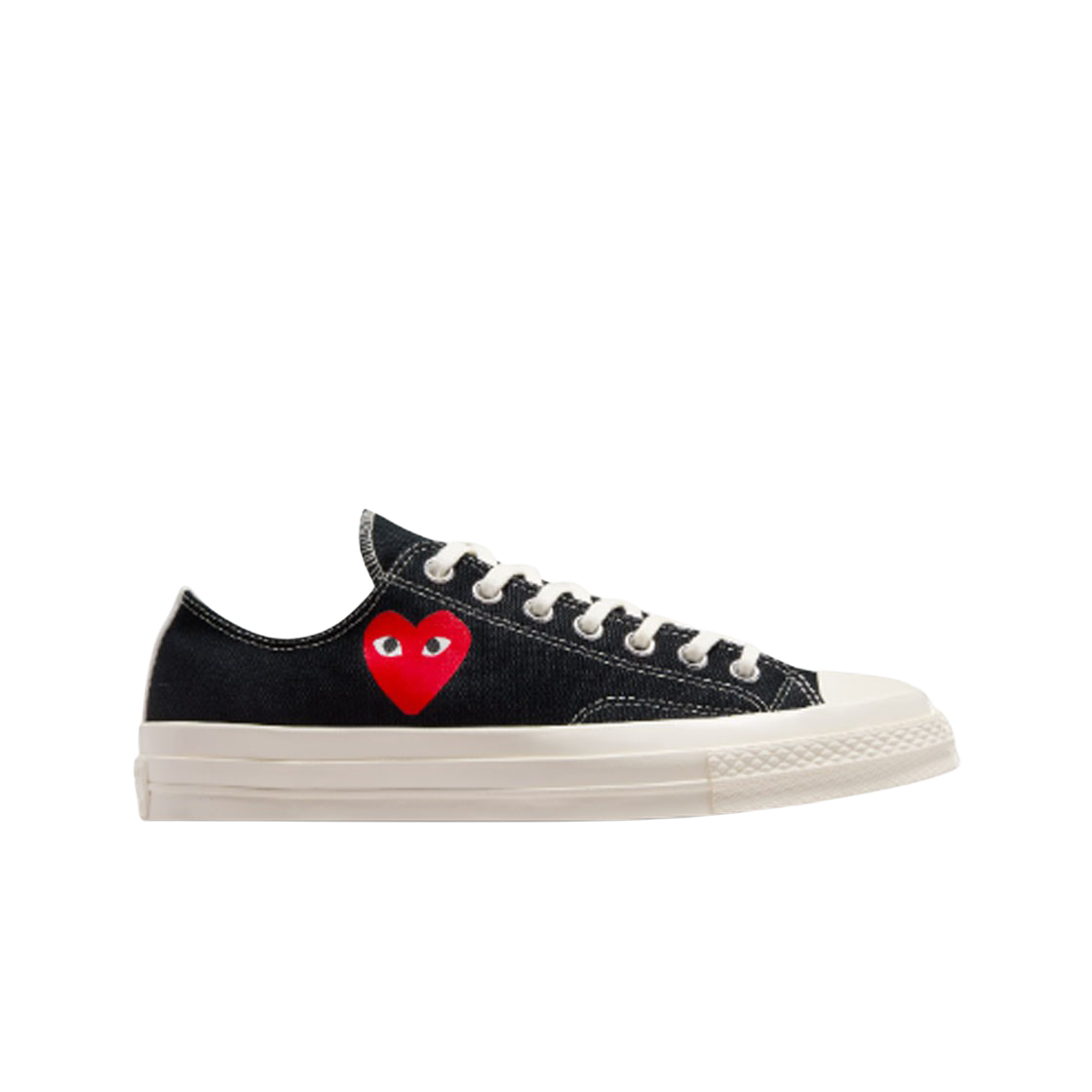 컨버스 x 플레이 꼼데가르송 싱글 하트 척 70 로우 블랙(Converse x Play Comme des Garcons Single Heart Chuck 70 Ox Black)