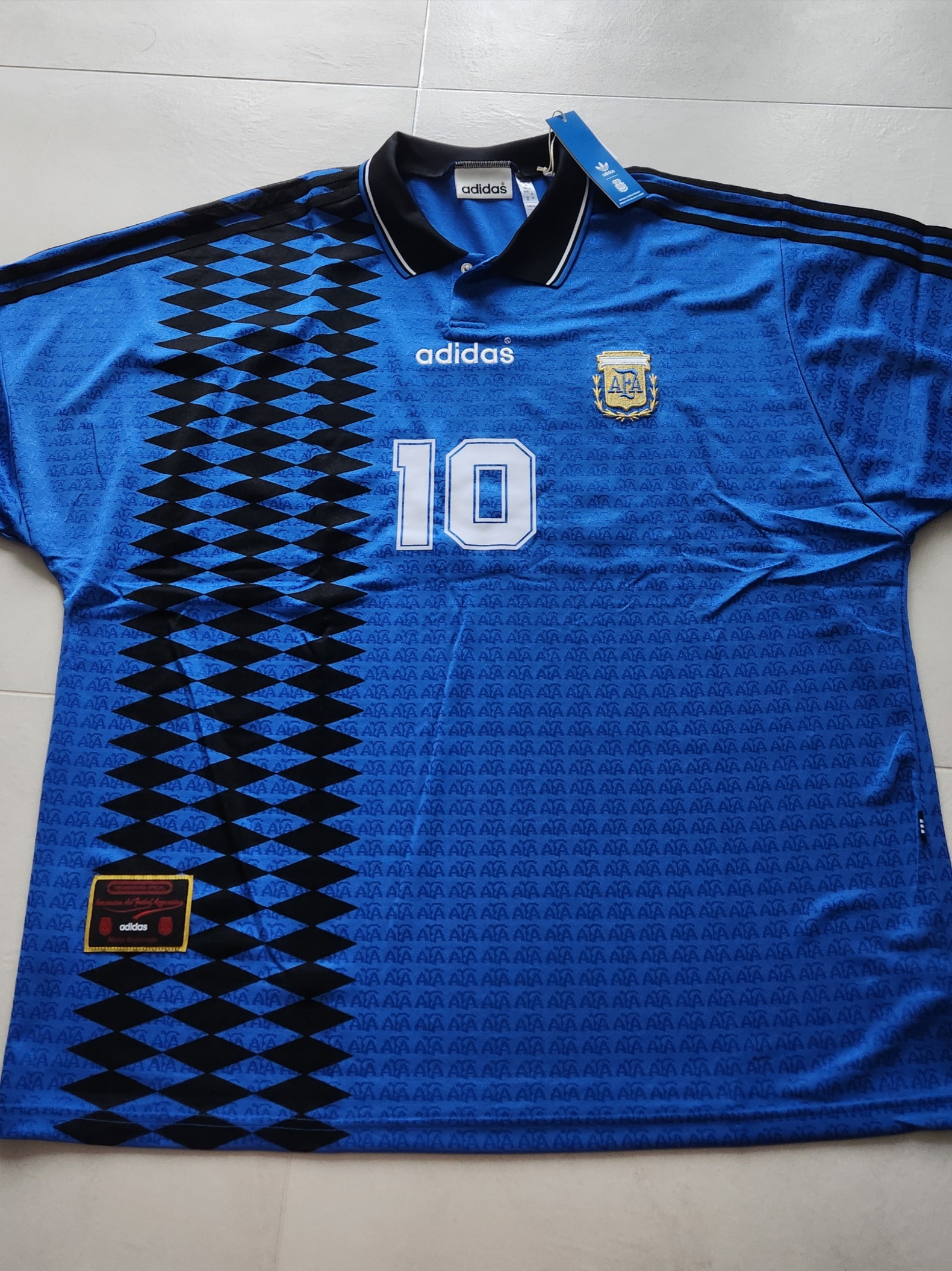 Adidas Argentina 1994 Away Jersey Blue - KR Sizing 착용 스타일 - 2