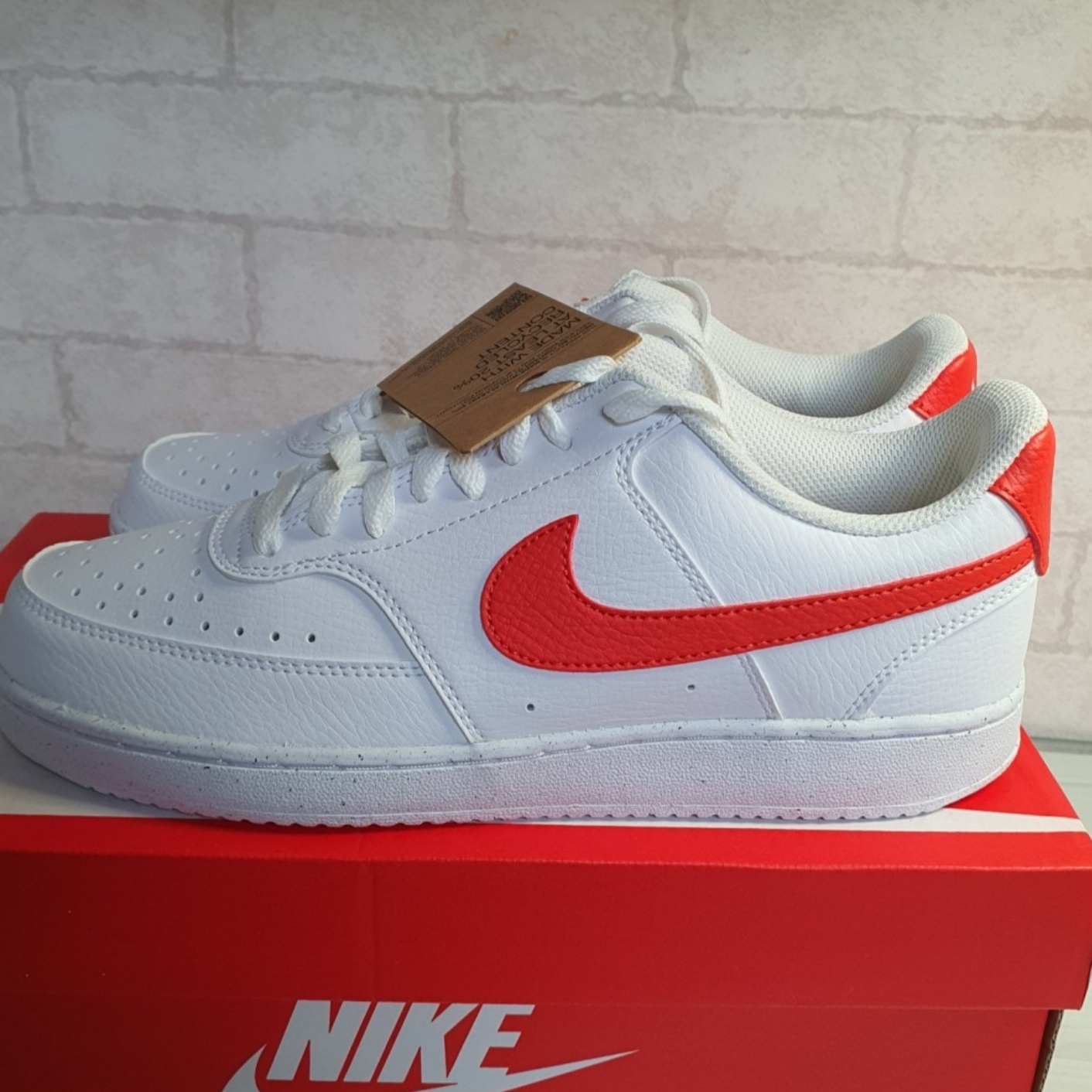 Nike Court Vision Low Next Nature White Picante Red 착용 스타일