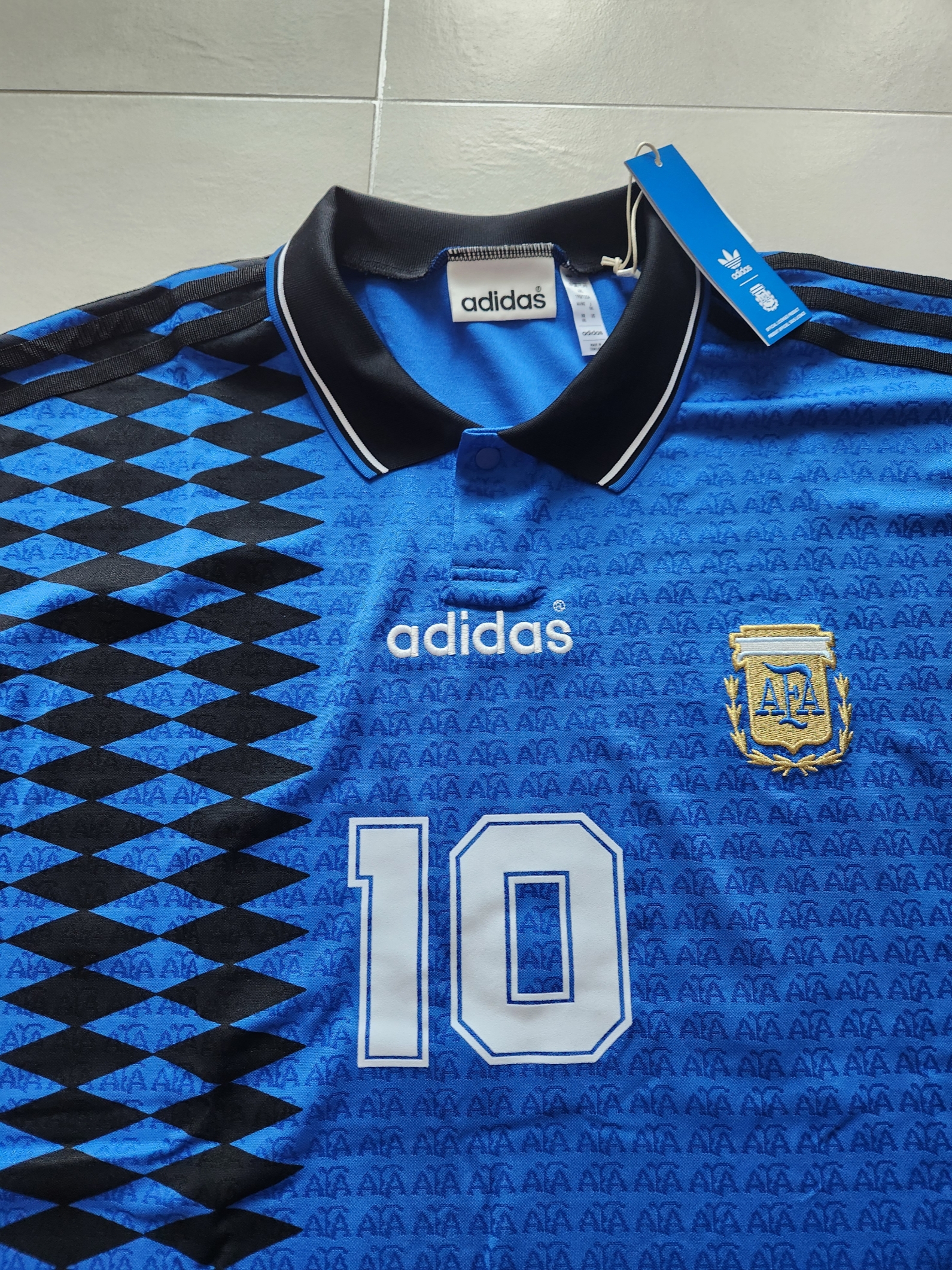 Adidas Argentina 1994 Away Jersey Blue - KR Sizing 착용 스타일 - 1