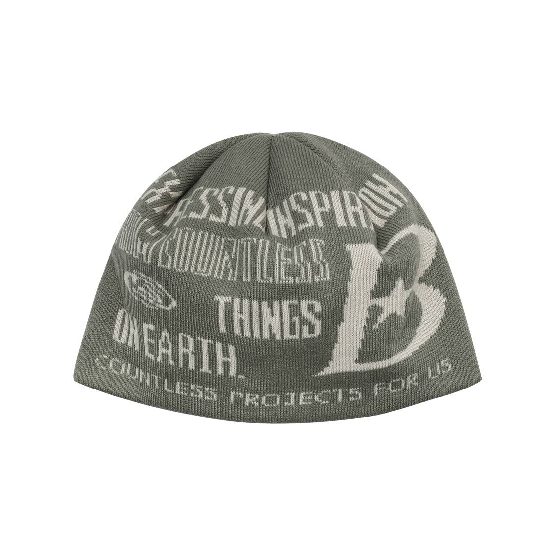 BFH-23A-U-KHK-056 BAUF B Logo Beanie Light Khaki