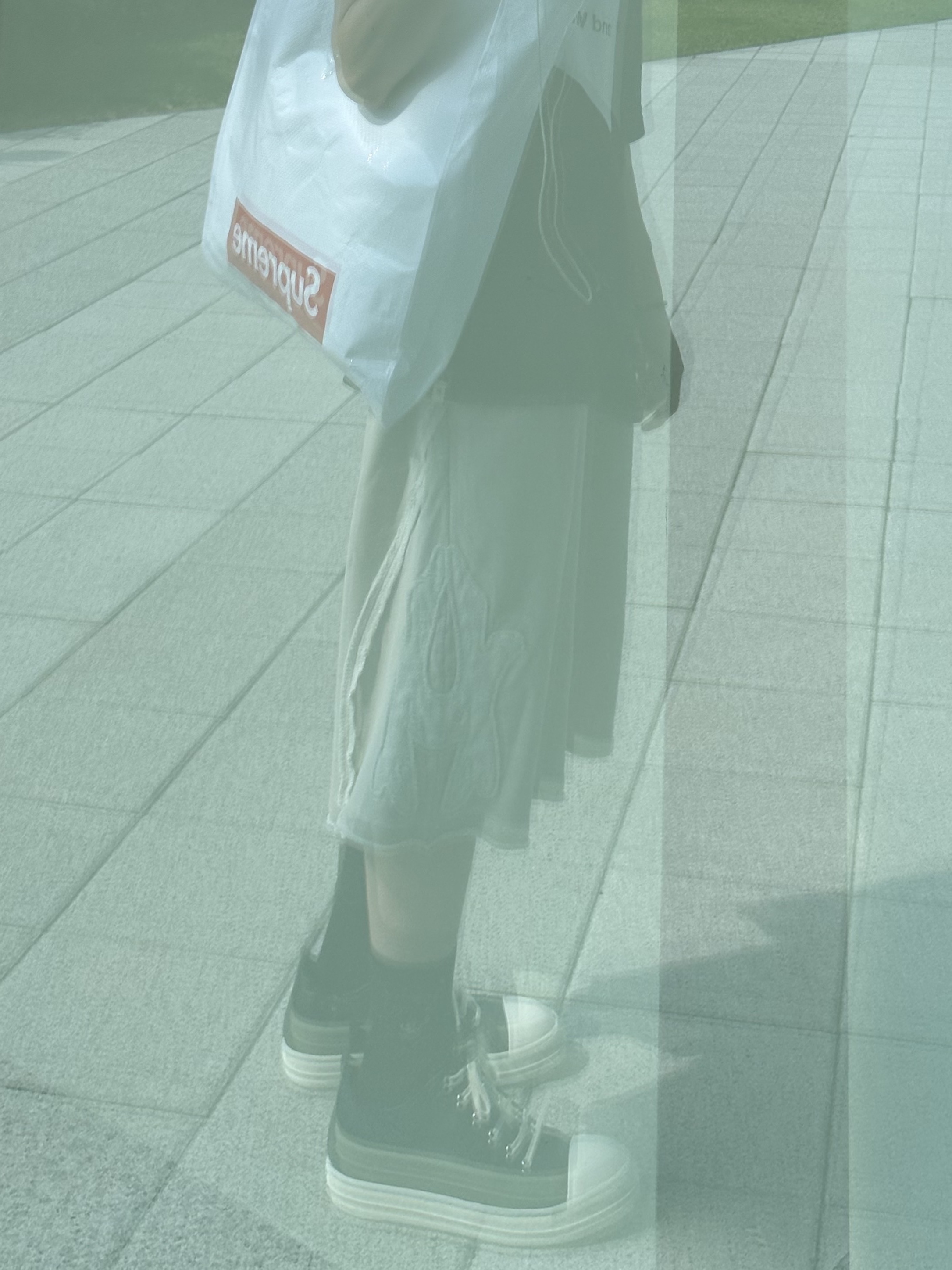 Rick Owens Full Grain Calf Leather Strobe Low Sneakers Black Milk White 착용 스타일