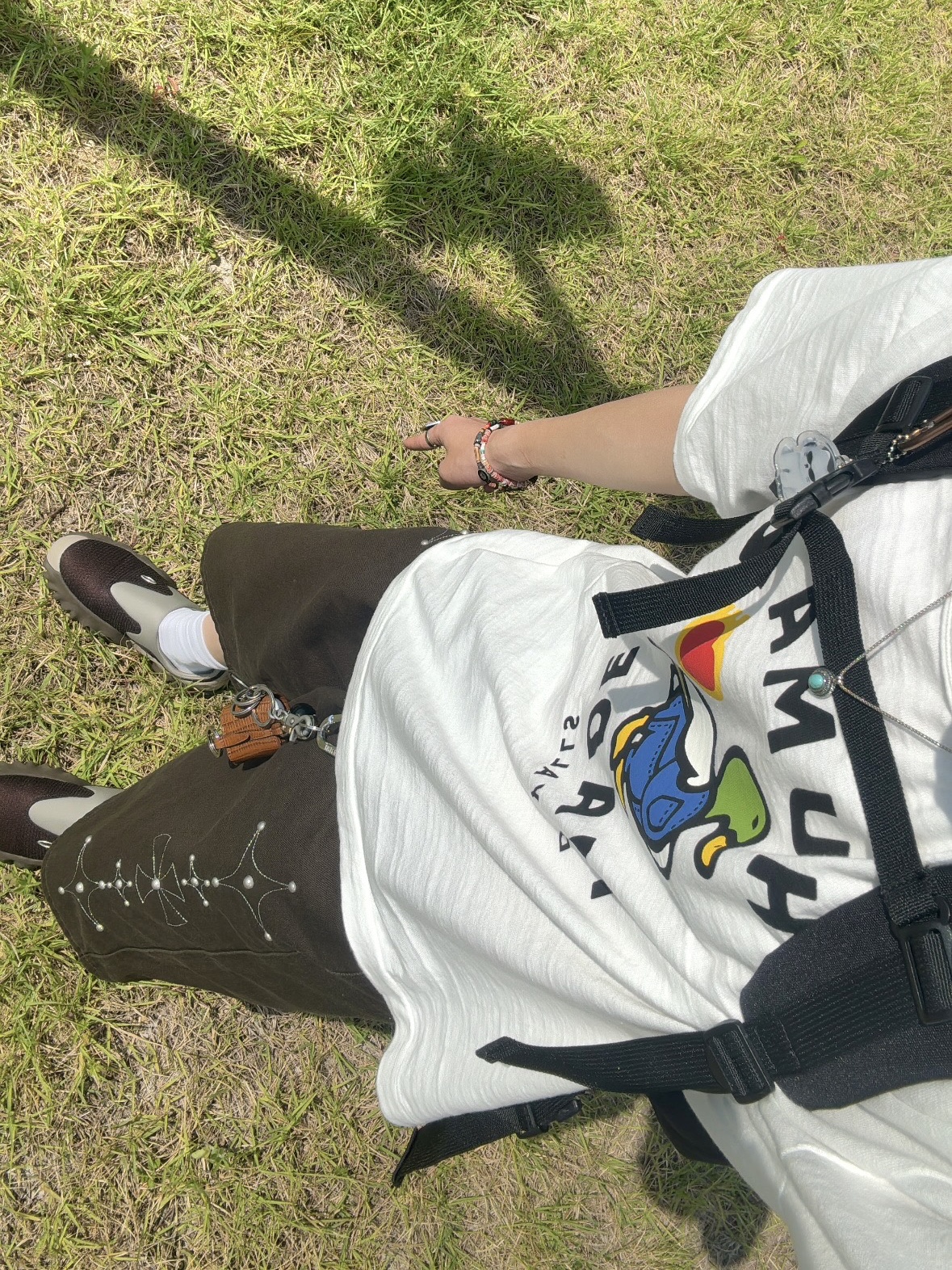 Human Made Graphic T-Shirt #05 White, Carhartt WIP Kickflip Backpack Black 착용 스타일 - 1