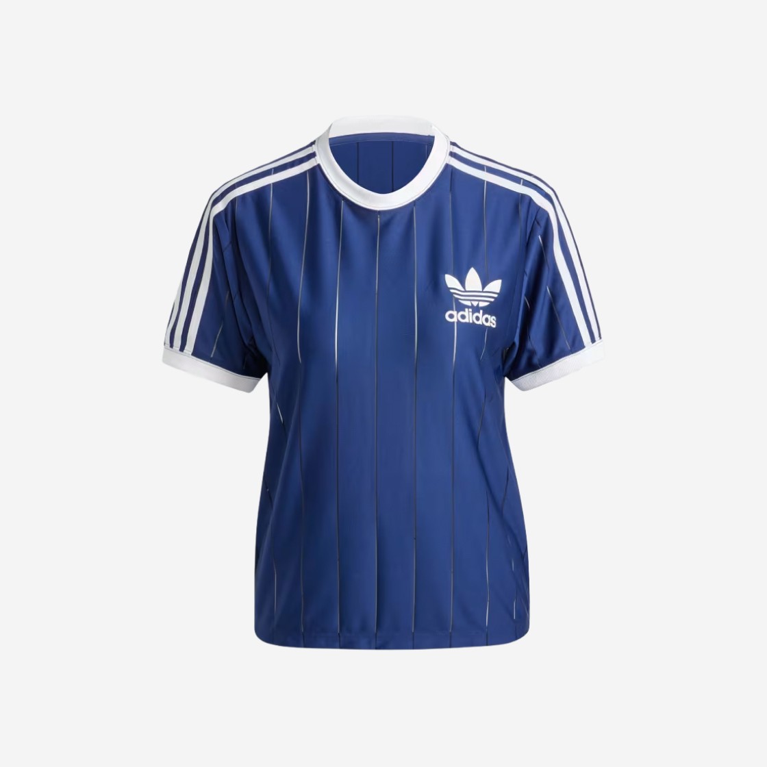 (W) Adidas Adicolor 3S Pinstripe T-Shirt Dark Blue - KR Sizing 상세 이미지 1