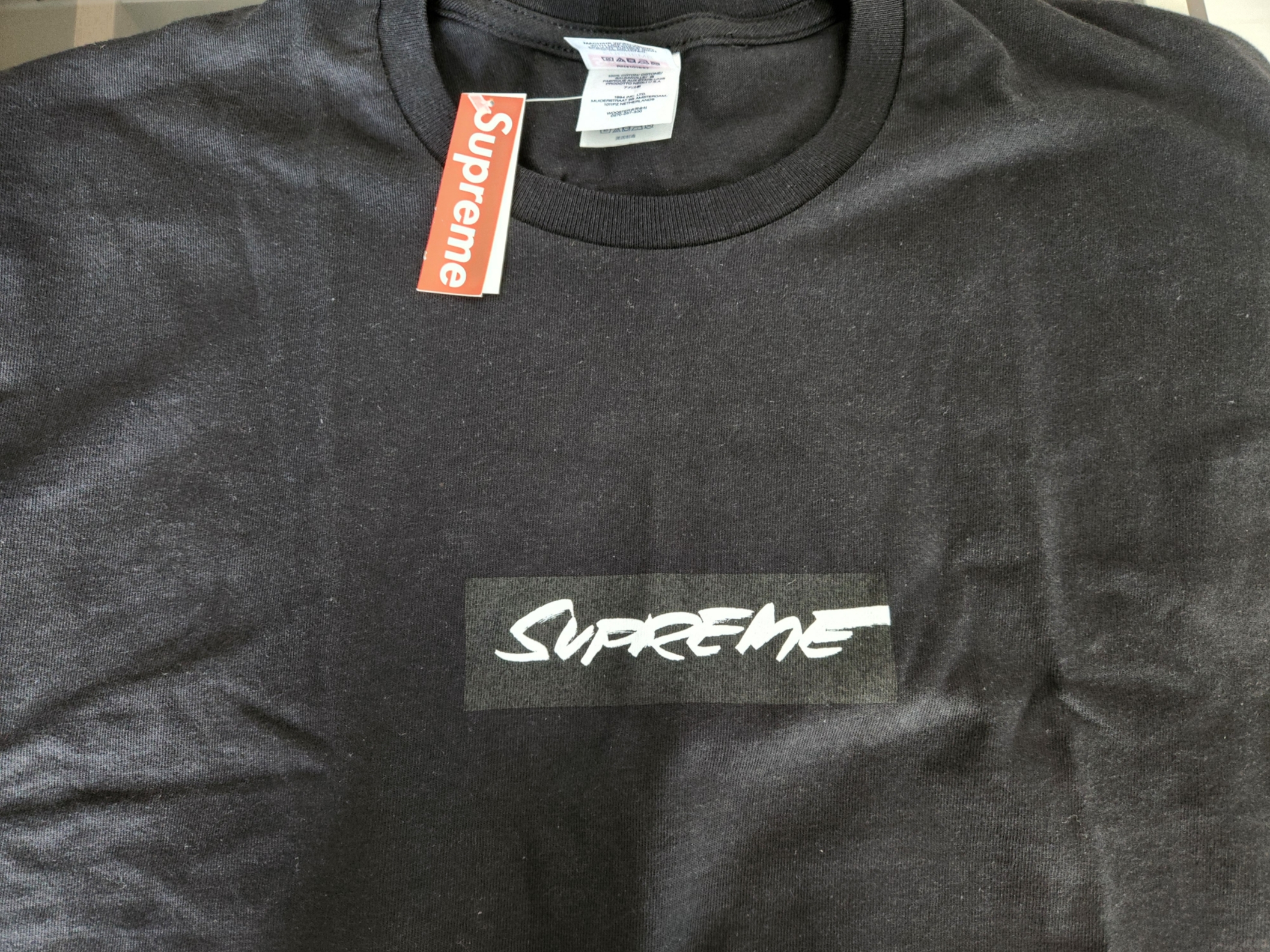 Supreme Futura Box Logo T-Shirt Black - 24SS 착용 스타일