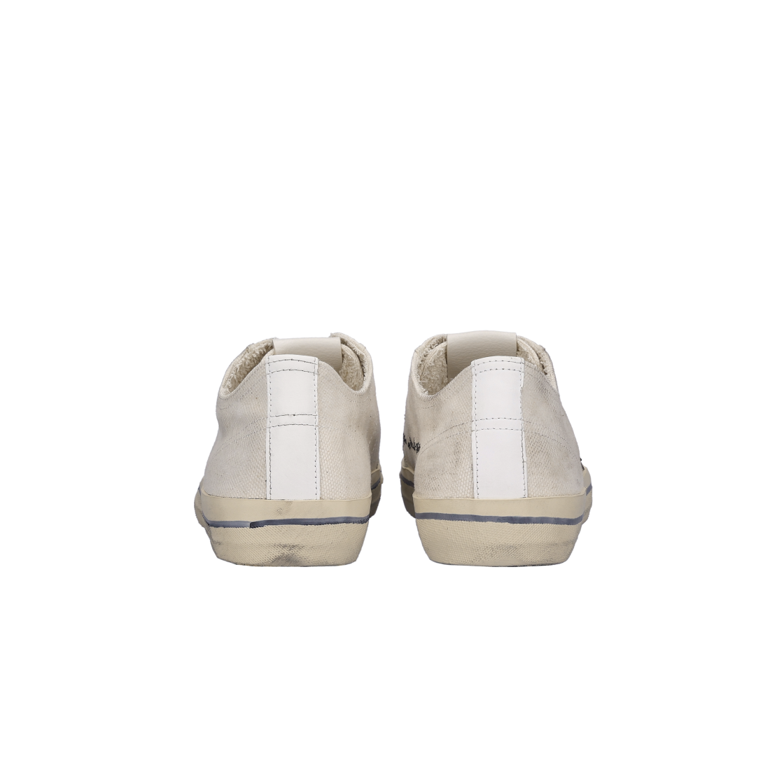 GMF00129-F003087-10283 Golden Goose V-Star 2 Off White Canvas with Black Suede Star Sneakers - Korea Exclusive - #4