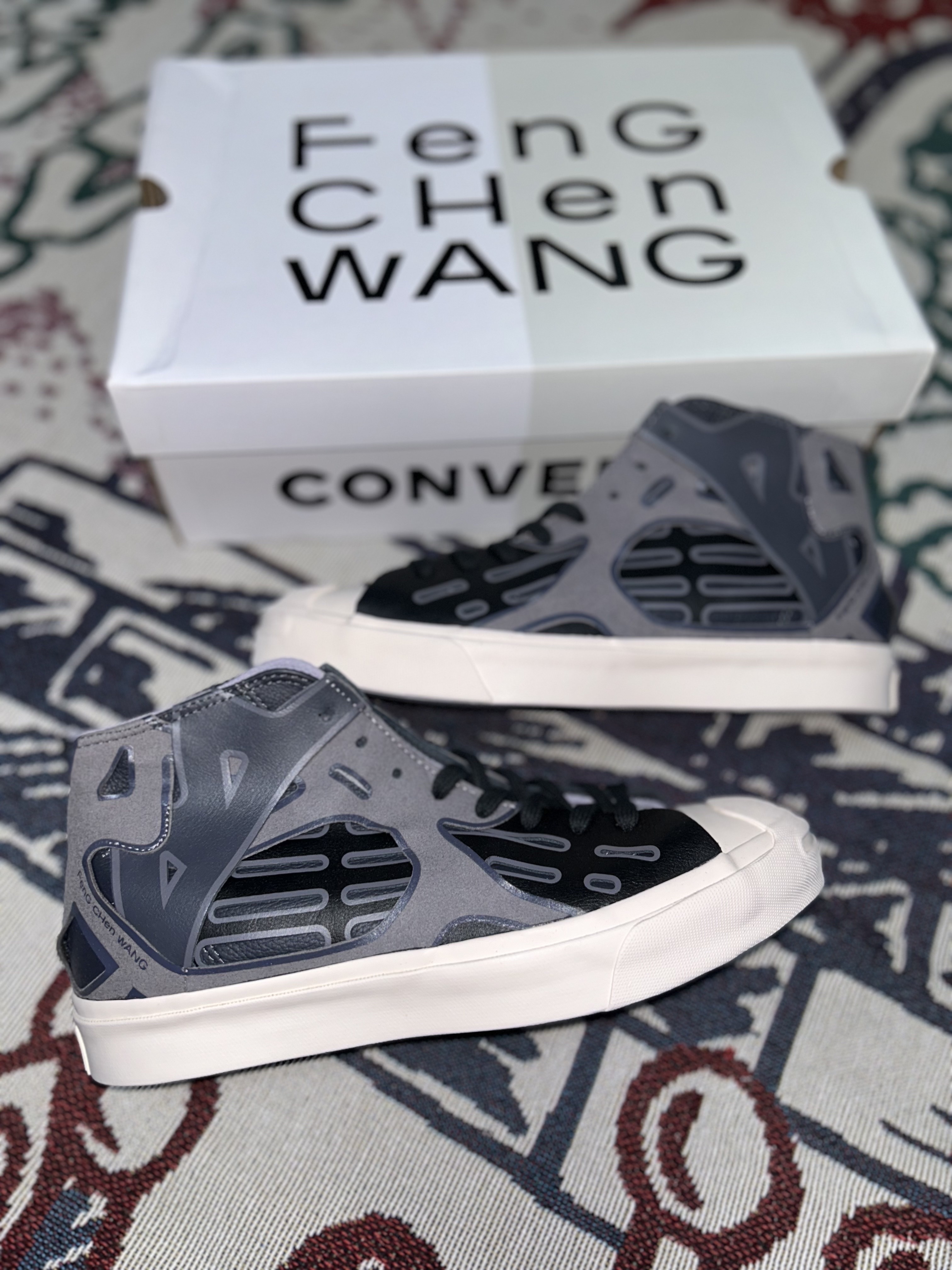 Converse x Feng Chen Wang Jack Purcell Mid Obsidian 착용 스타일 - 1