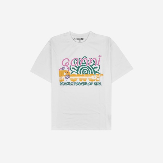 (W) Ganni Relaxed Power of Sun T-Shirt Bright White