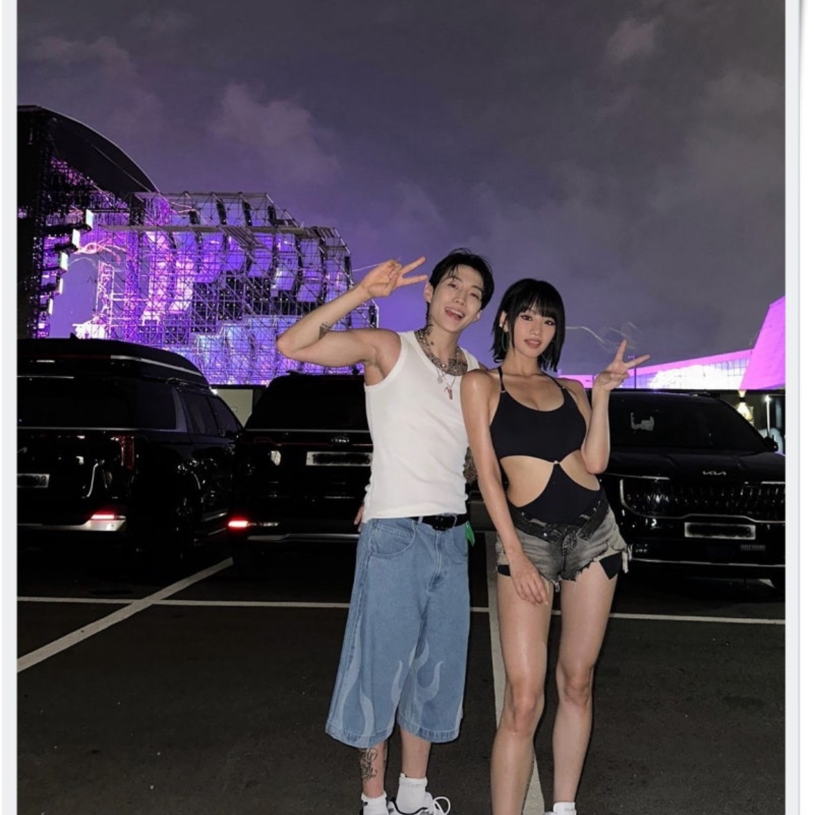 Adidas Flames Denim Shorts Blue - KR Sizing 착용 스타일 - 1
