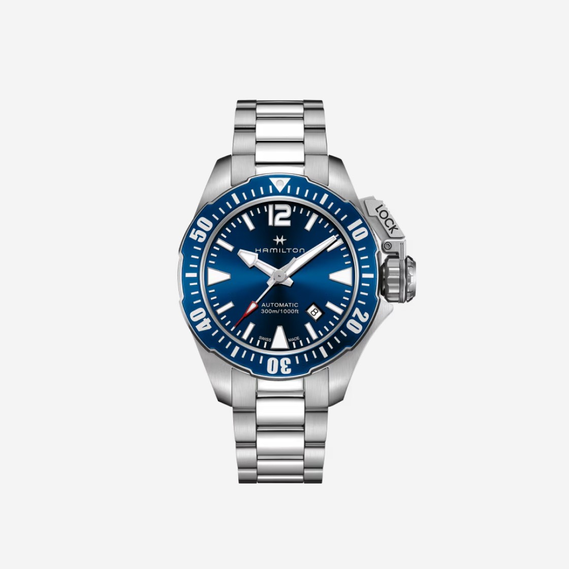 Hamilton Khaki Navy Frogman Auto 42mm Pin Buckle Blue 상세 이미지 1