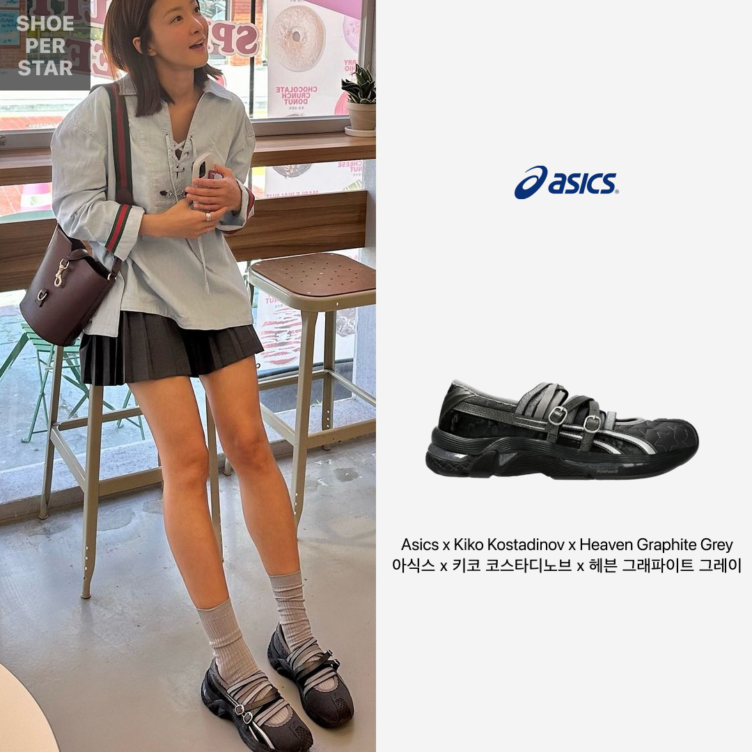 (W) Asics x Kiko Kostadinov x Heaven by Marc Jacobs Gel-Lokros Graphite Grey Gunmetal 착용 스타일 - 1
