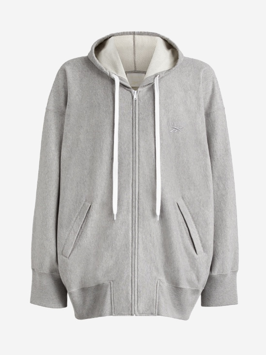 Hed Mayner x Reebok Sweat Jogger Grey Melange - 24FW, Hed Mayner x Reebok Zipped Hoodie Grey Melange - 24FW 착용 스타일 - 4