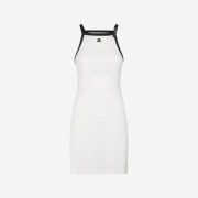 (W) Courreges Buckle Contrast Dress Heritage White Black