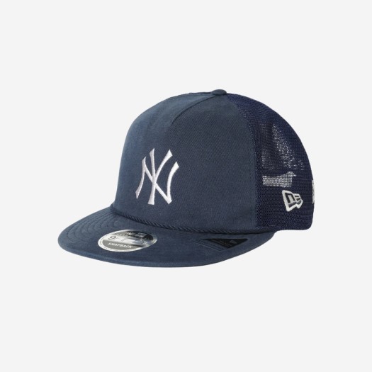 디스이즈네버댓 x 뉴에라 x MLB 뉴욕 양키스 9FIFTY 레트로 크라운 트러커 캡 네이비